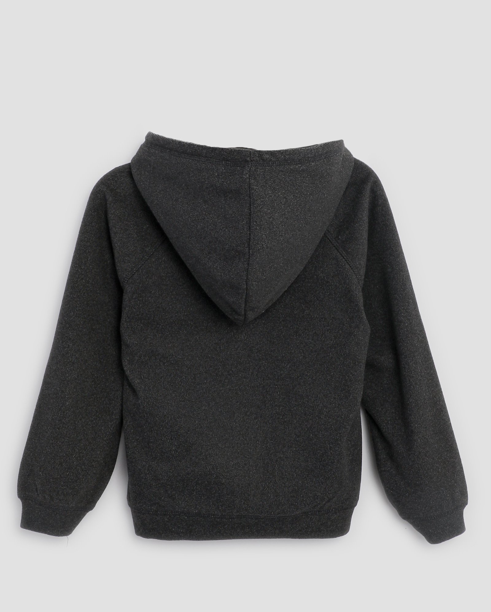 Blusa de moletom infantil com zíper e capuz mescla 4-10A preta | Pool Kids