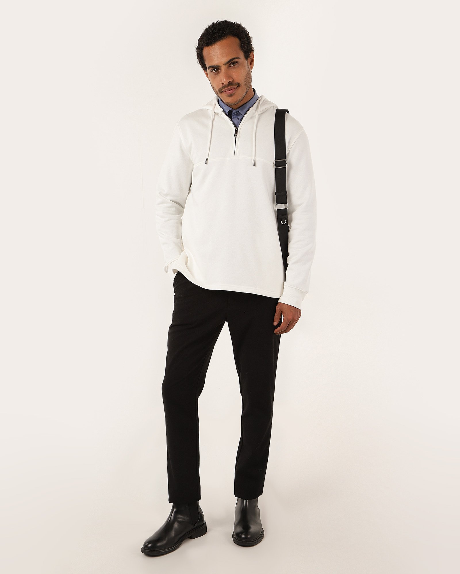 Blusa de moletom masculina com capuz e felpa - Branco | Original by Riachuelo