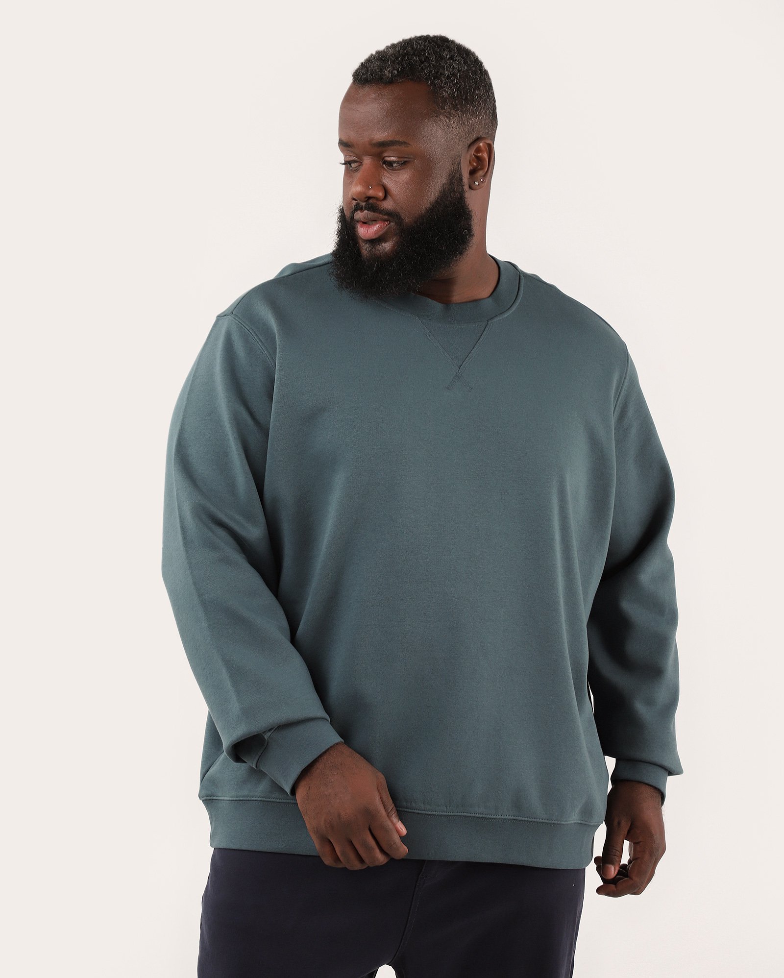 Blusa de moletom plus size masculina fechada - Azul Escuro | Original Plus by Riachuelo