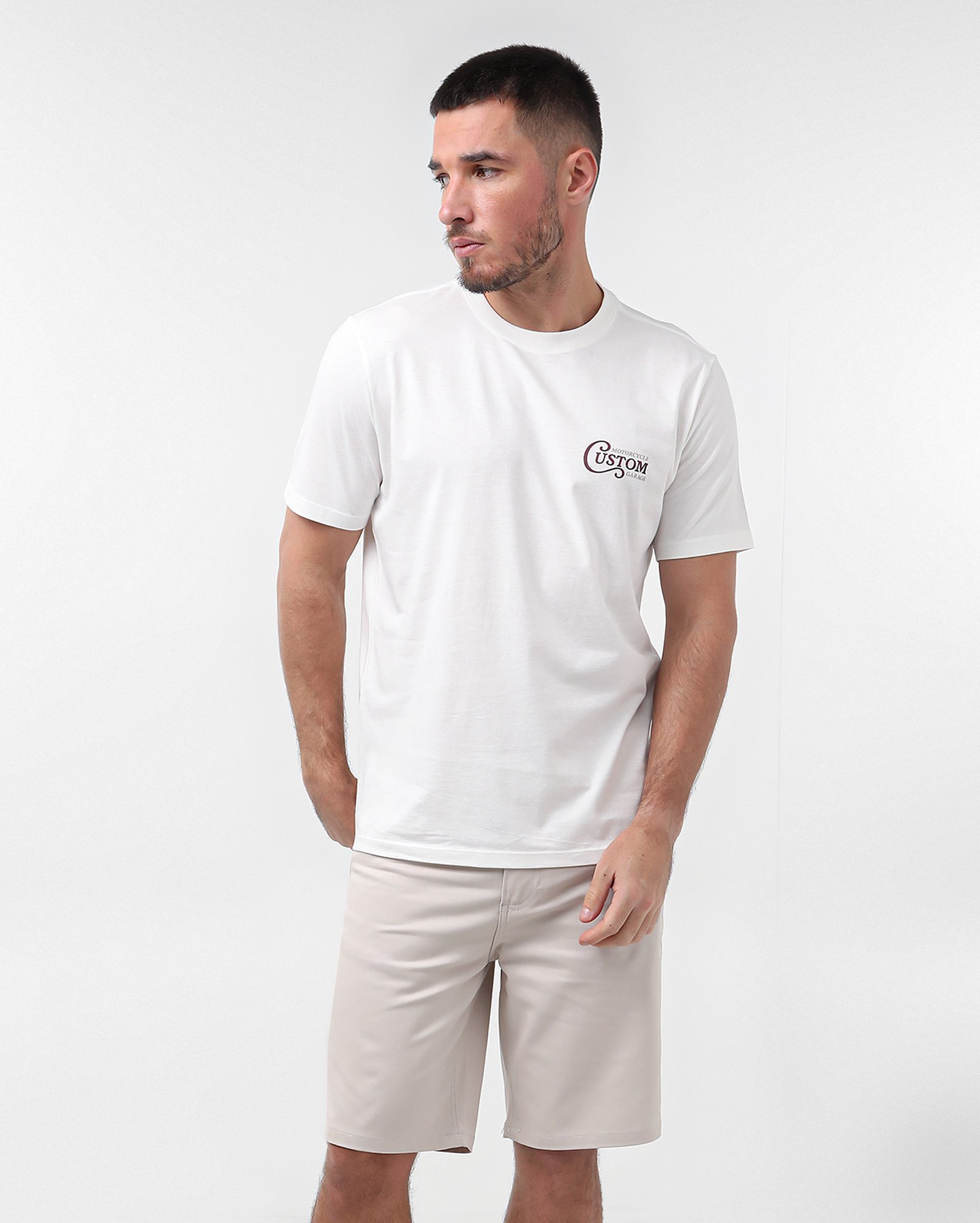 Bermuda jeans masculina Comfy reta - Bege Claro | Pool Jeans