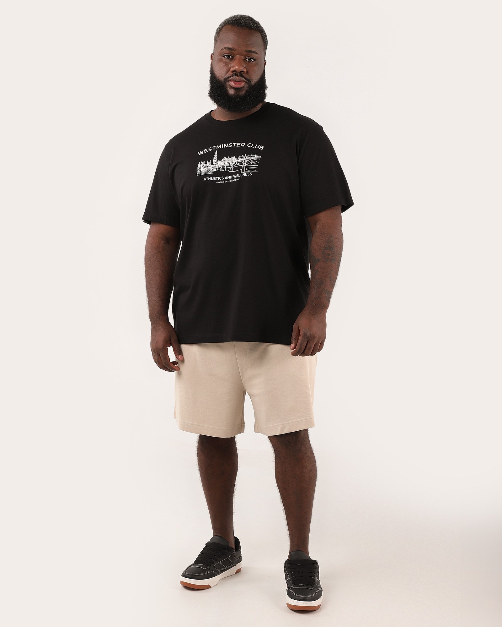 Bermuda moletom plus size masculina reta - Bege | Original Plus by Riachuelo