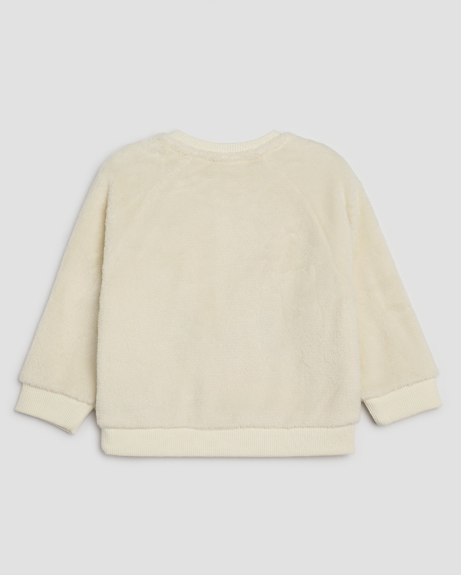 Suéter bebê raglan fleece coelhinho interativo bege | Baby Way