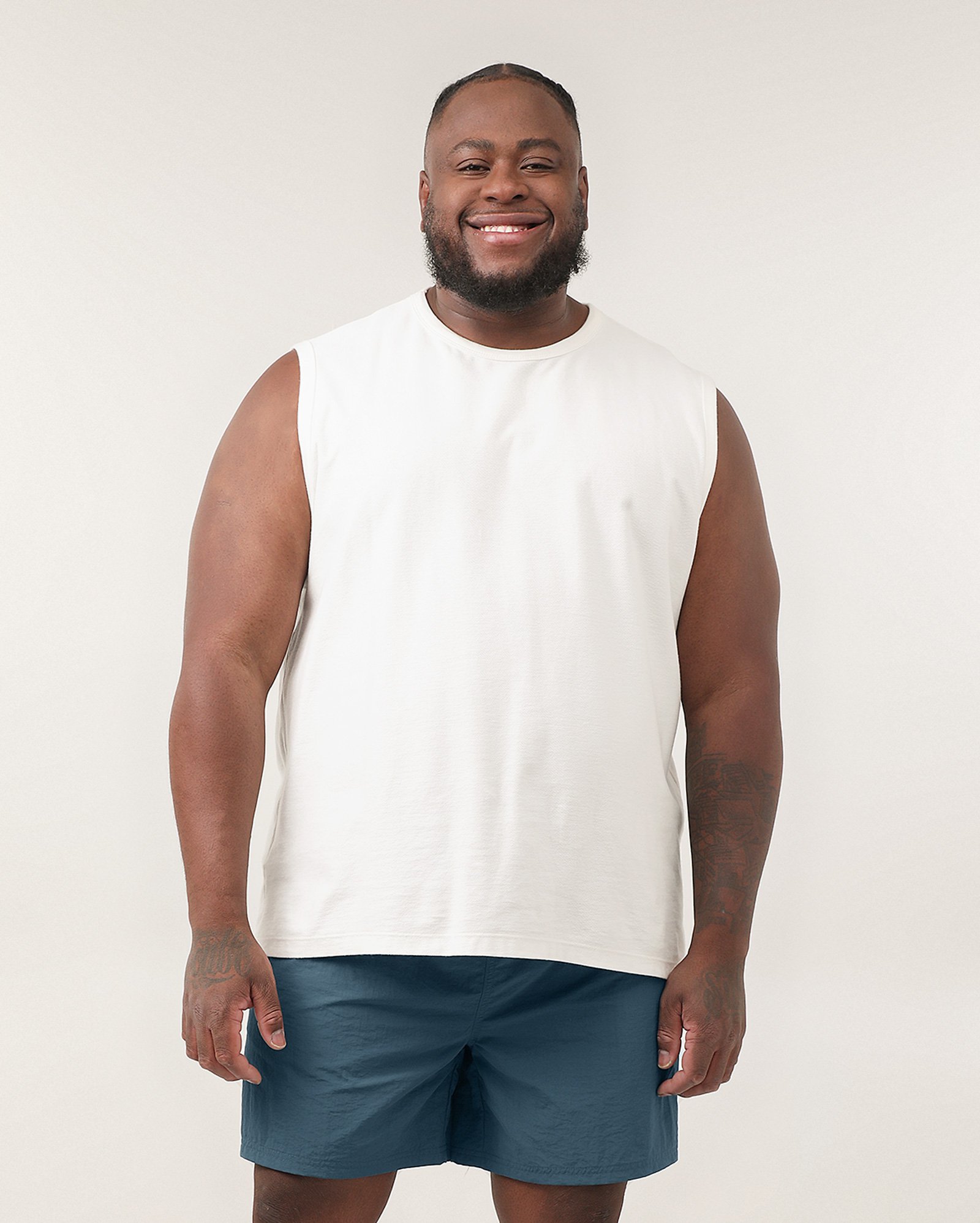 Bermuda plus size masculina cós elástico lisa - Azul Escuro