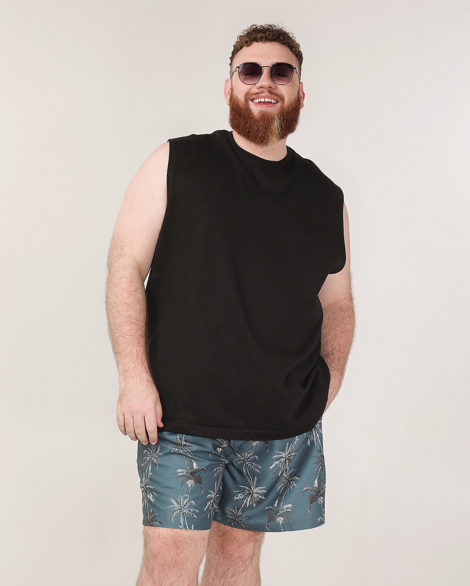 Short água plus size masculino coqueiros - Azul | Original Plus by Riachuelo