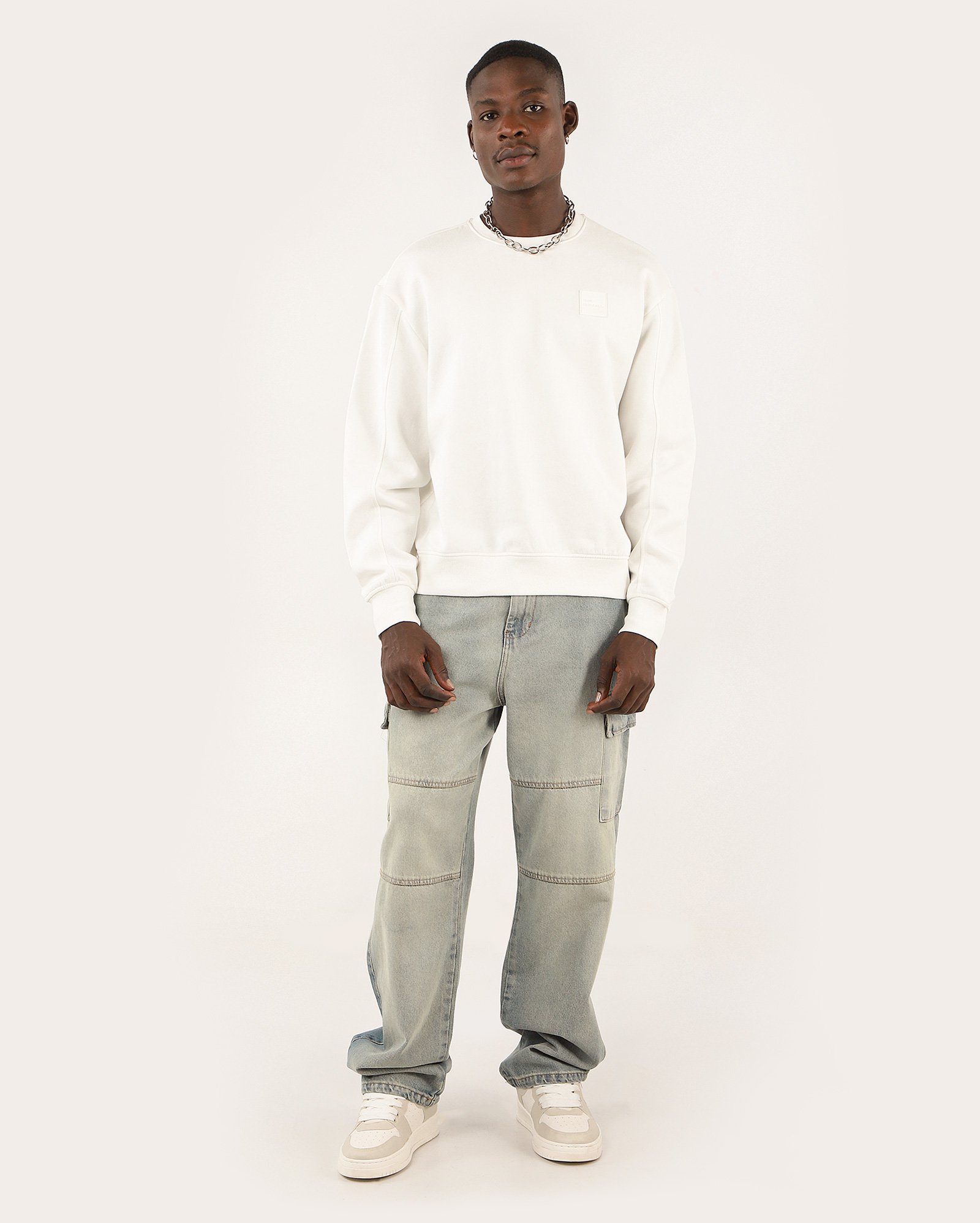 Blusa de moletom masculina regular com felpa - Branco | Pool