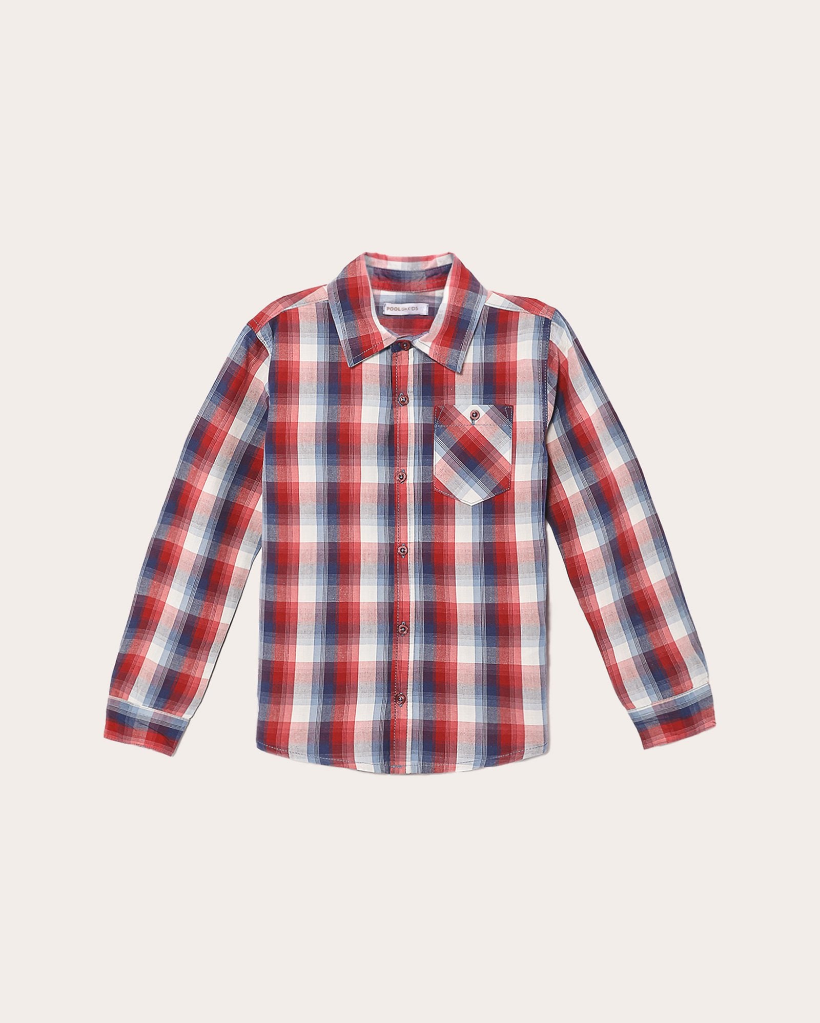 Camisa infantil com bolso e botões xadrez 4-10A multicor