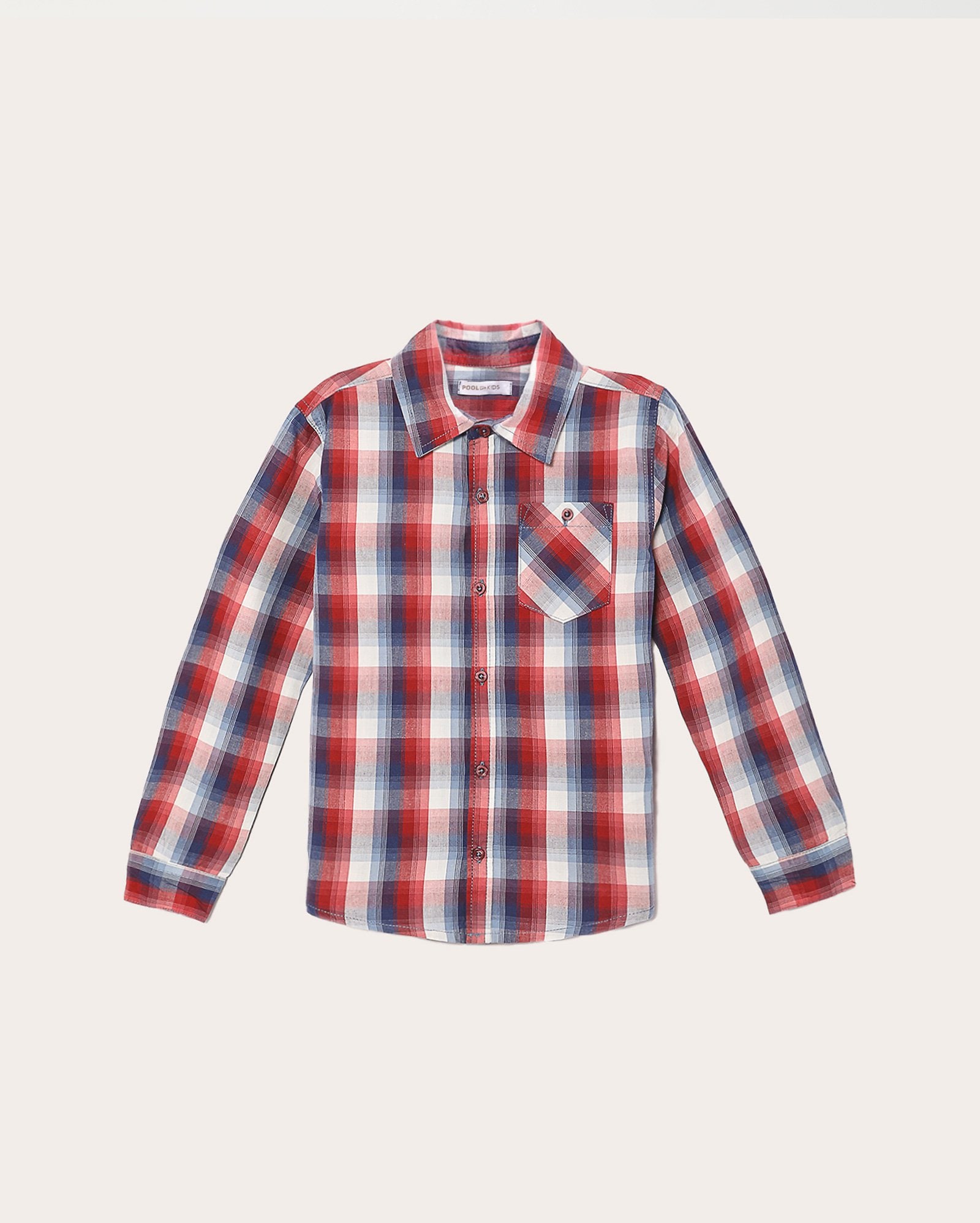 Camisa infantil com bolso e botões xadrez 1-4A multicor