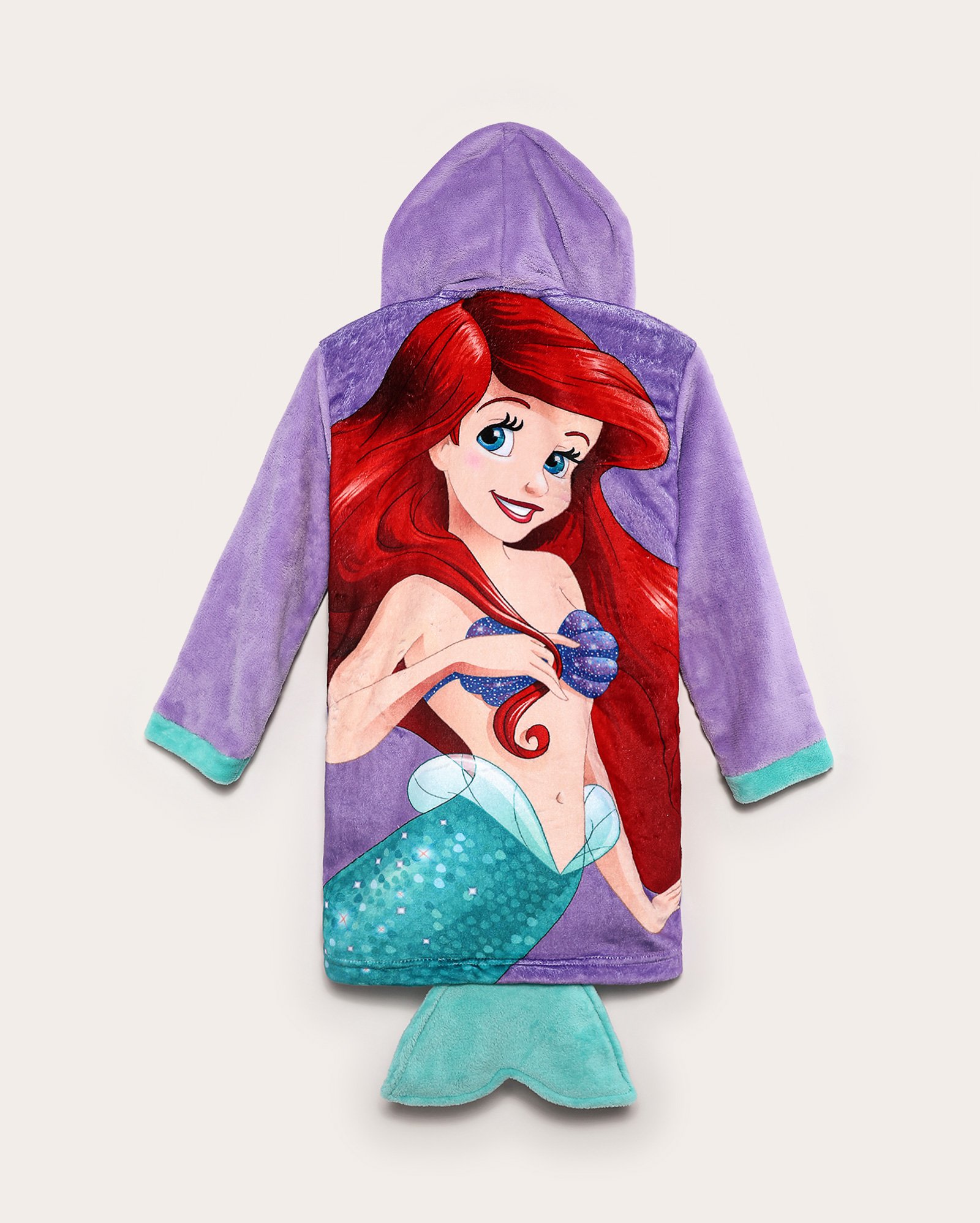 Roupão de banho infantojuvenil fleece A Pequena Sereia 4-12A lilás | Disney