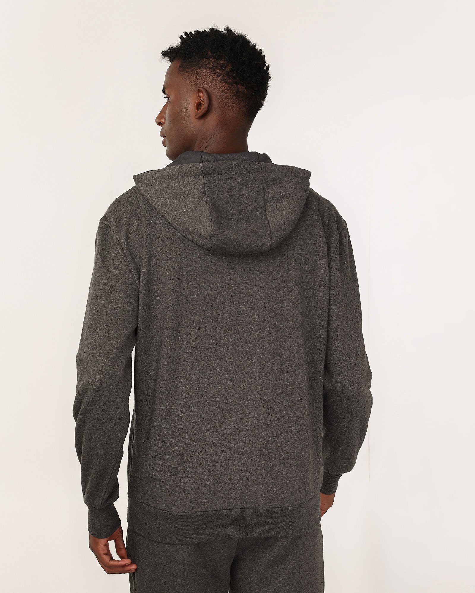 Blusa de moletom esportiva masculina com capuz e felpa - Cinza Escuro | BodyWork by Riachuelo