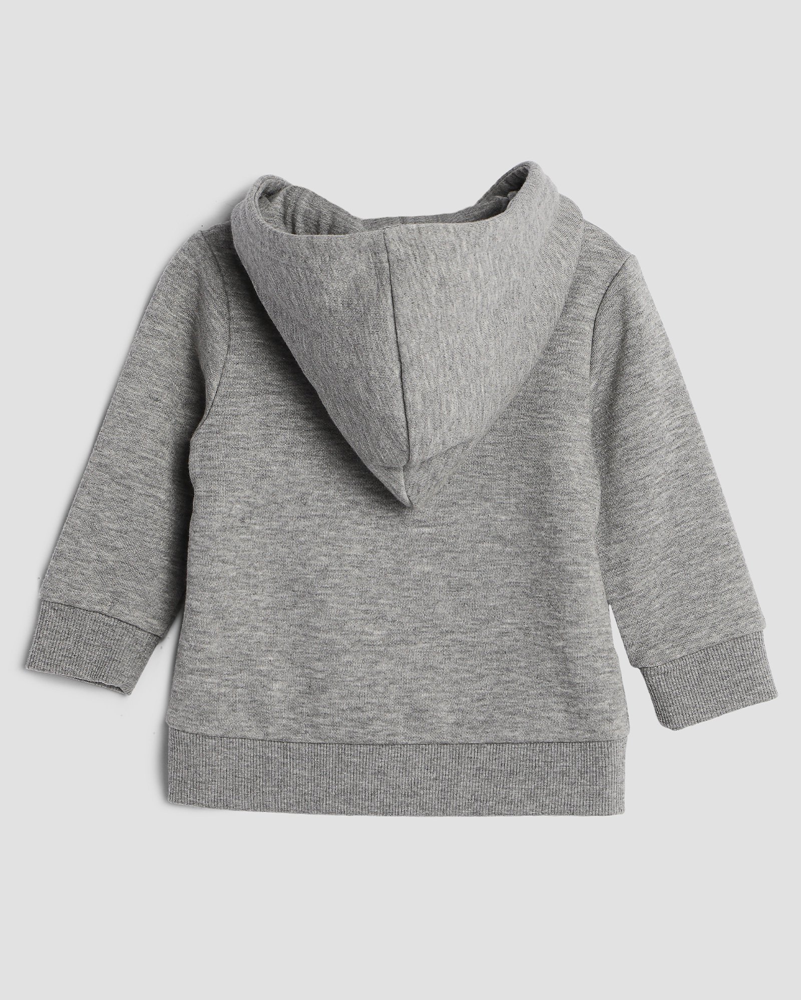Blusa de moletom bebê com felpa e capuz  - Cinza Mescla | Baby Way