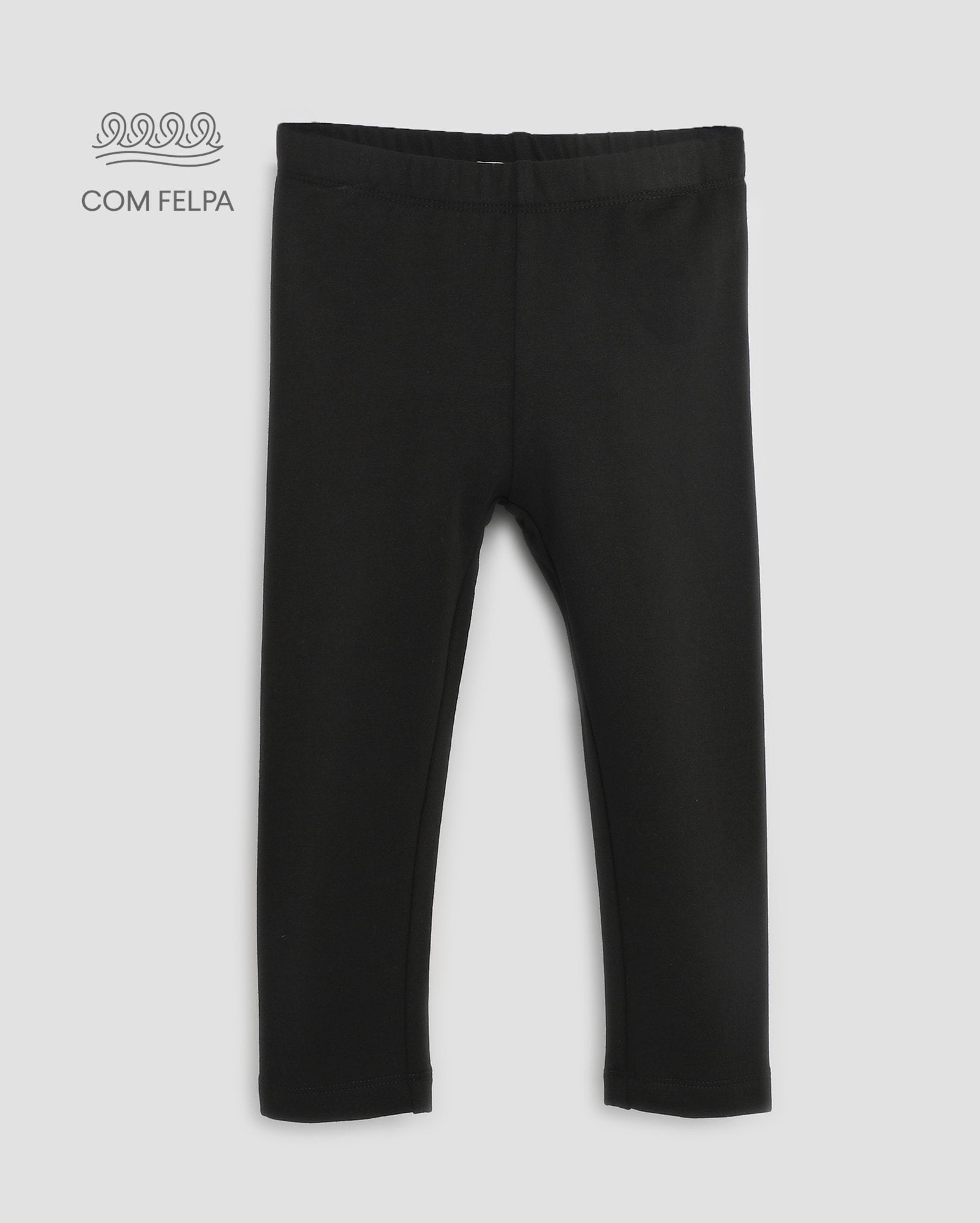 Legging infantil lisa com felpa 1-4A - Preto