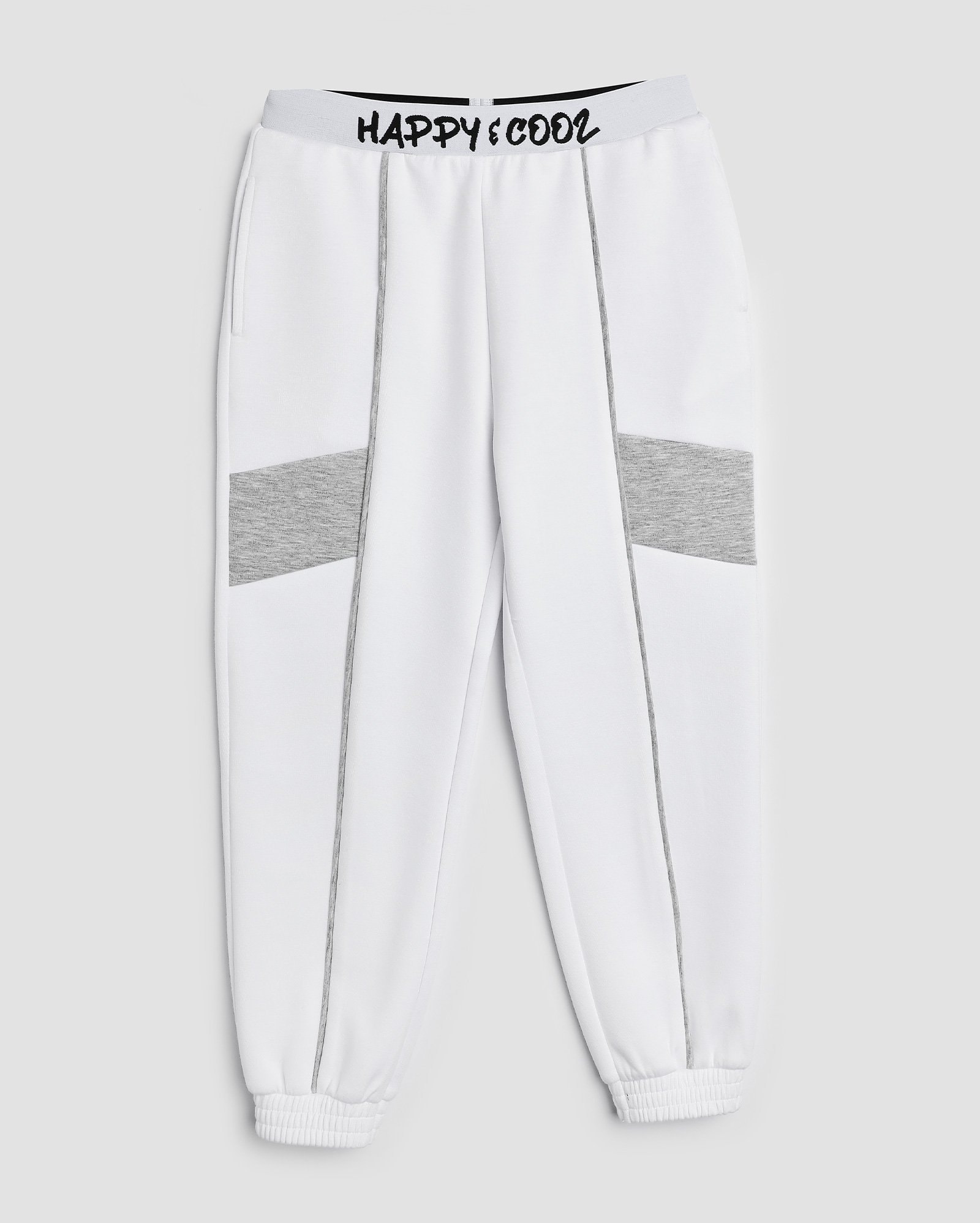 Calça de moletom infantil jogger happy and cool 4-10A branca