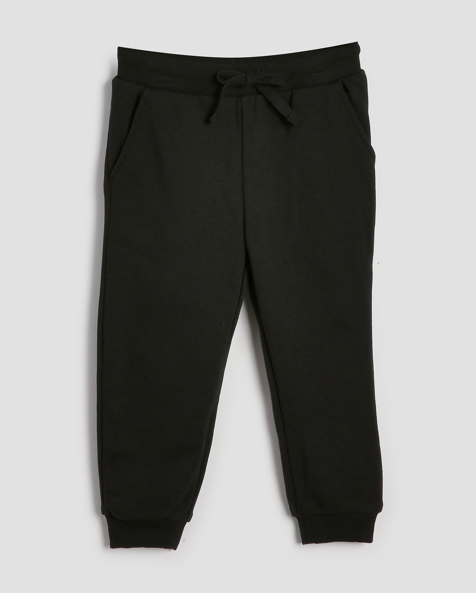Calça de moletom infantil jogger mescla com felpa 1-4A - Preto | Pool Kids