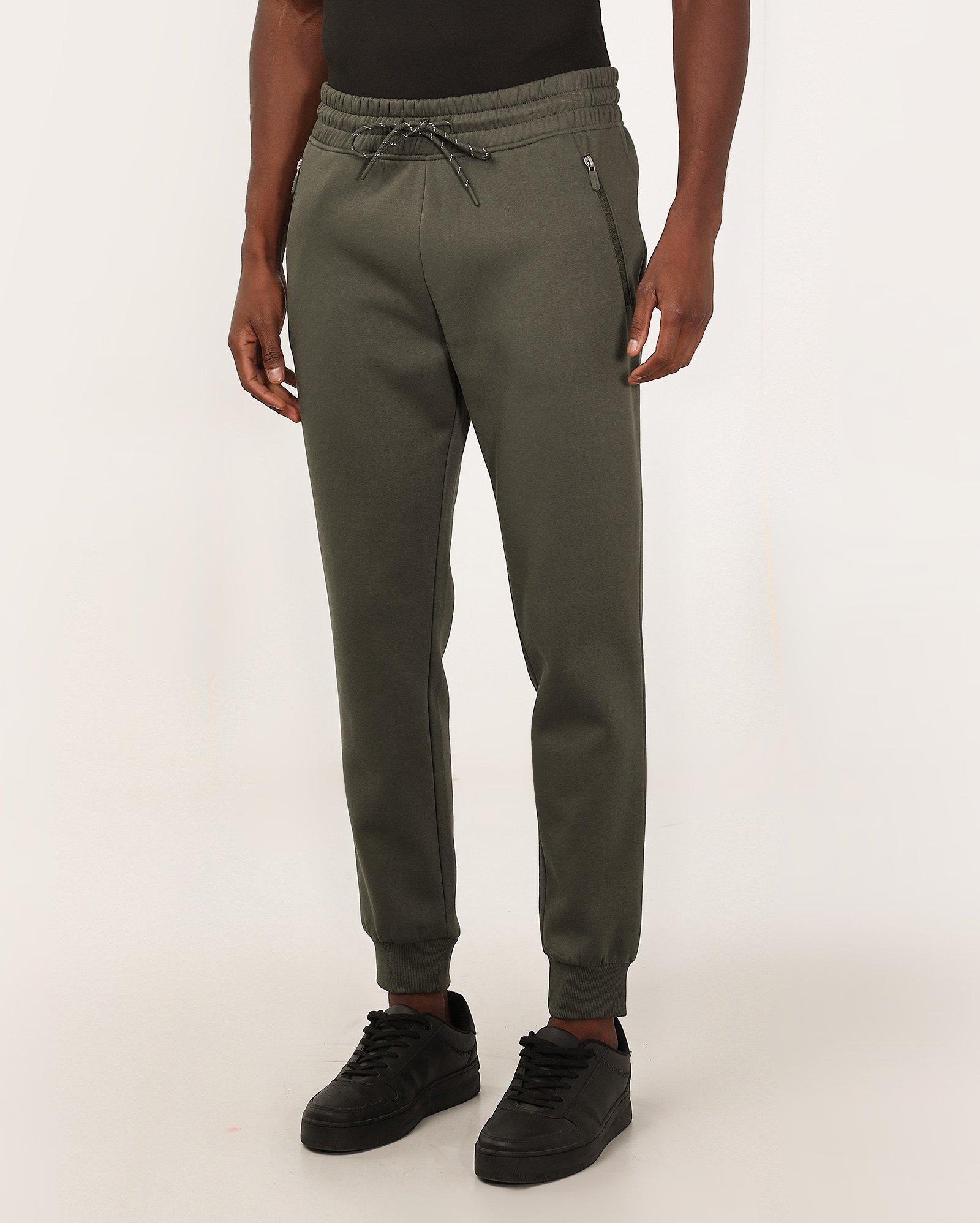 Calça de moletom esportiva masculina com com bolso zíper e felpa - Verde Escuro | BodyWork by Riachuelo
