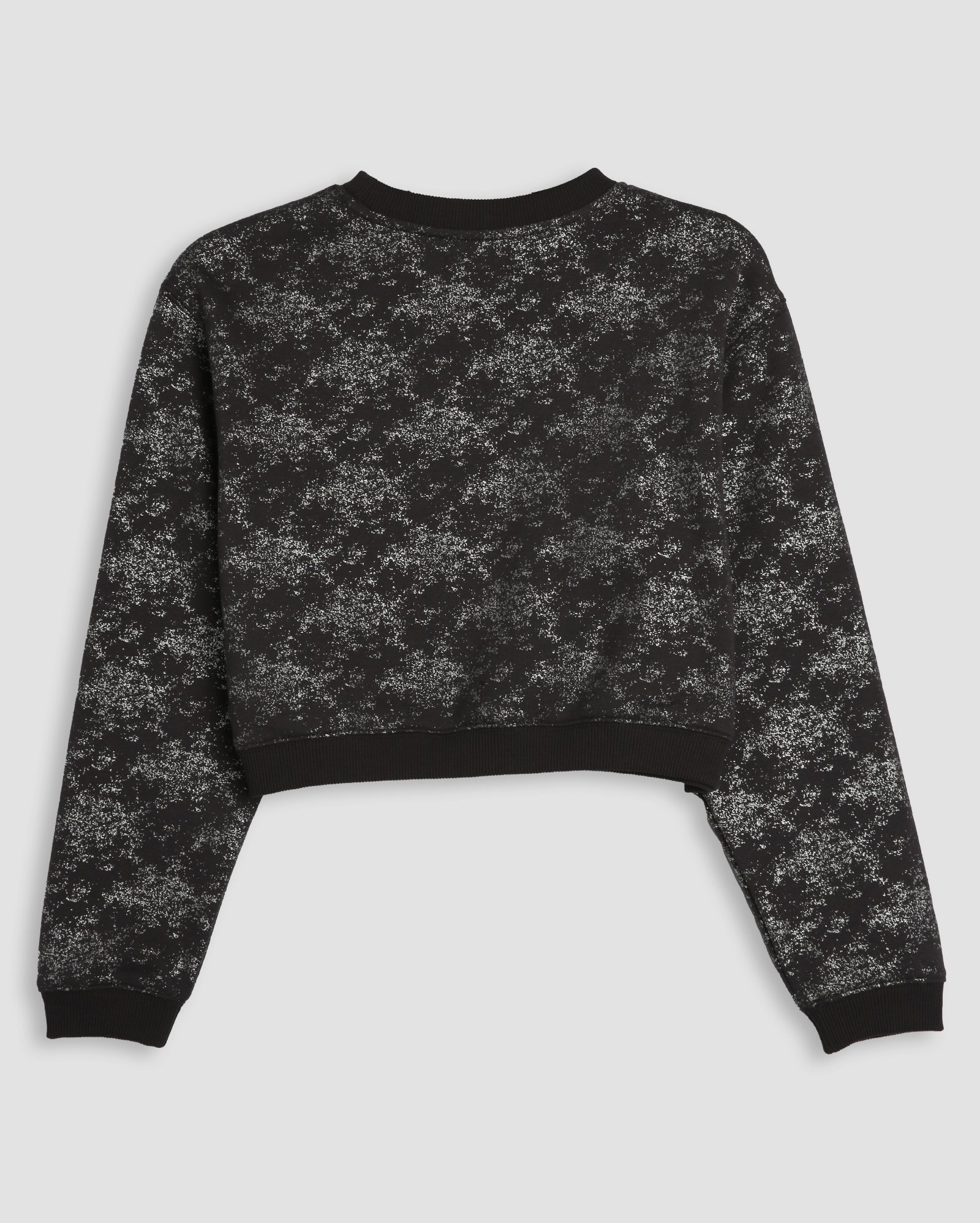 Blusa de moletom cropped juvenil com glitter cinza | Pool