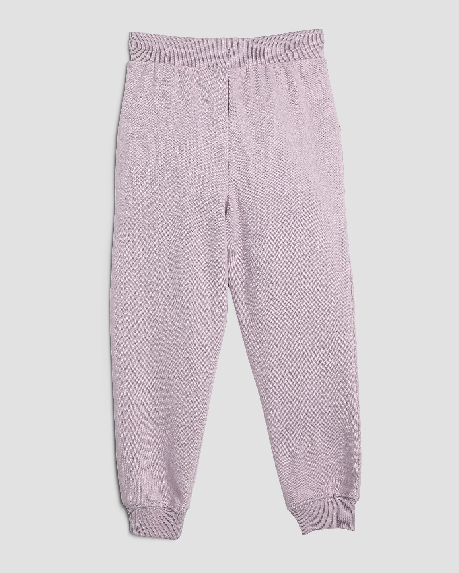 Calça de moletom infantil jogger com felpa 4-10A - Lilás | Pool Kids