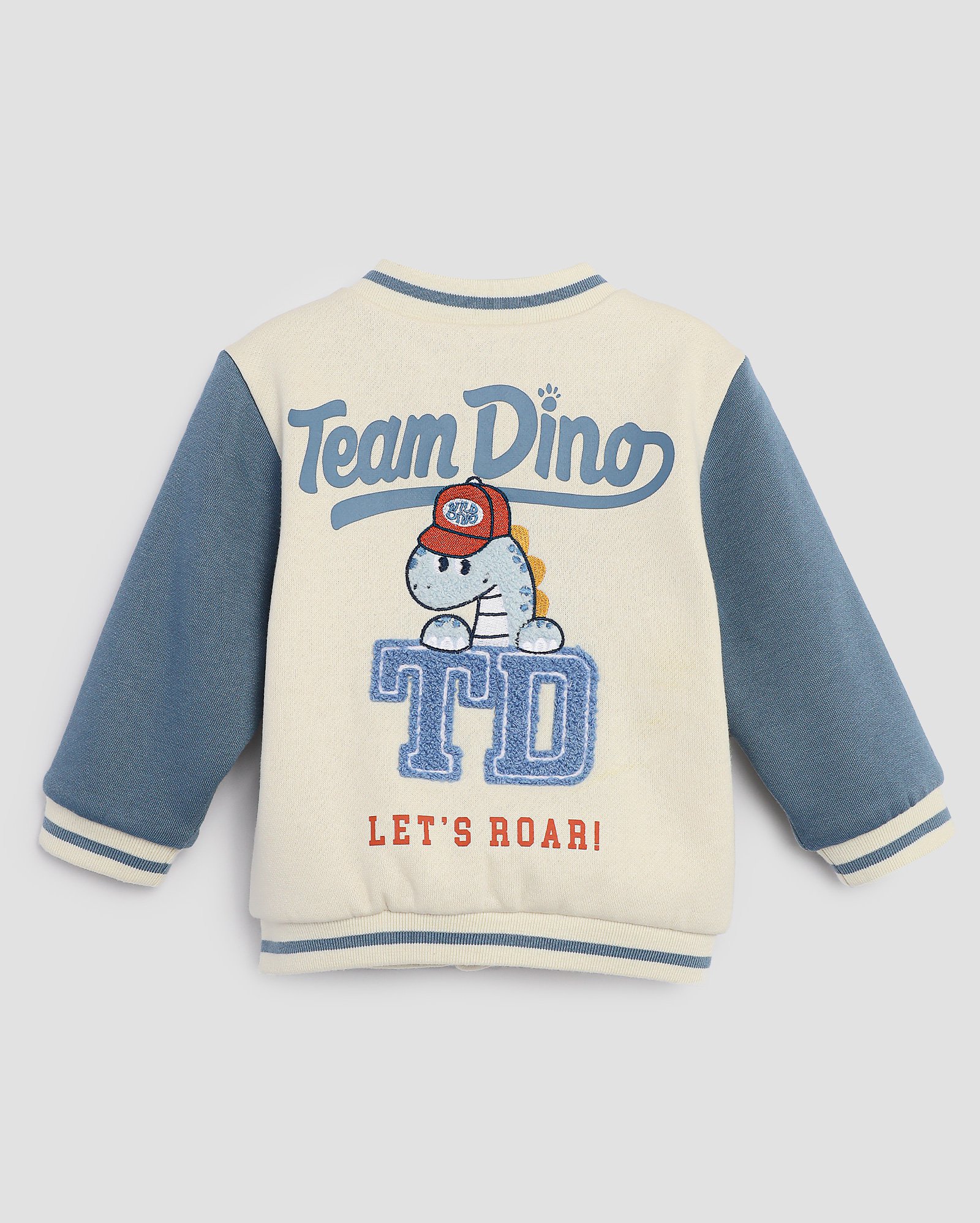 Jaqueta bebê college team dino bege | Baby Way