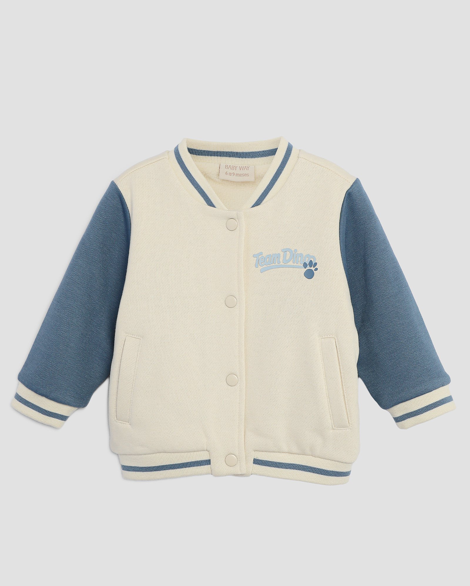 Jaqueta bebê college team dino bege | Baby Way