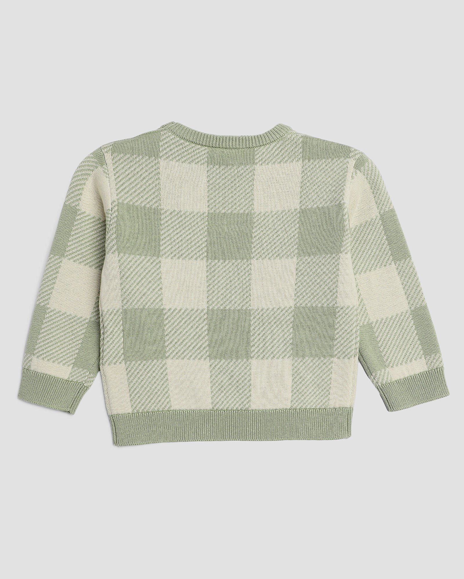 Suéter bebê raposa xadrez verde | Baby Way