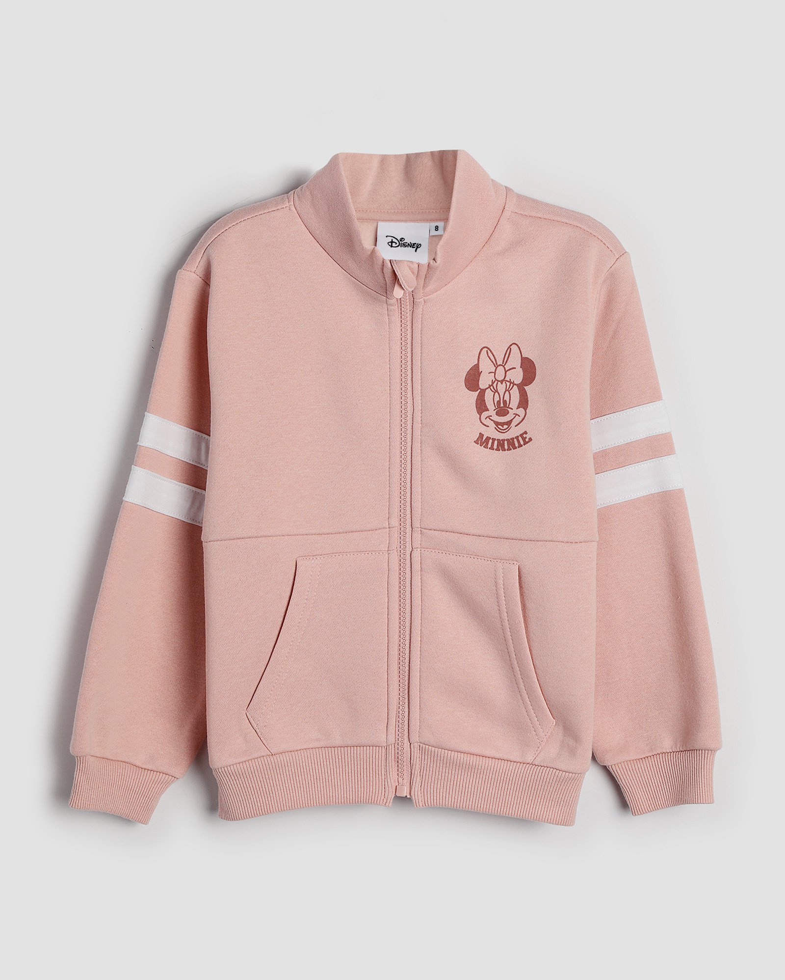 Blusa de moletom infantil aberta com zíper Minnie 4-10A rosa | Disney