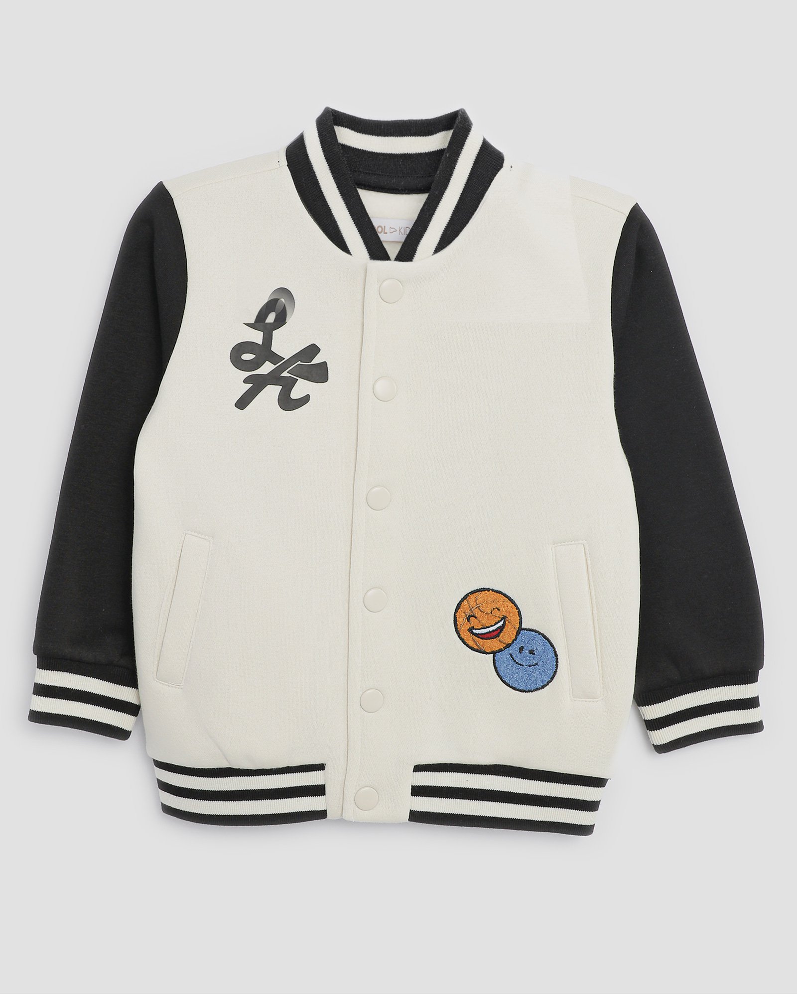 Jaqueta infantil college com felpa little adventurer 1-4A bege | Pool Kids