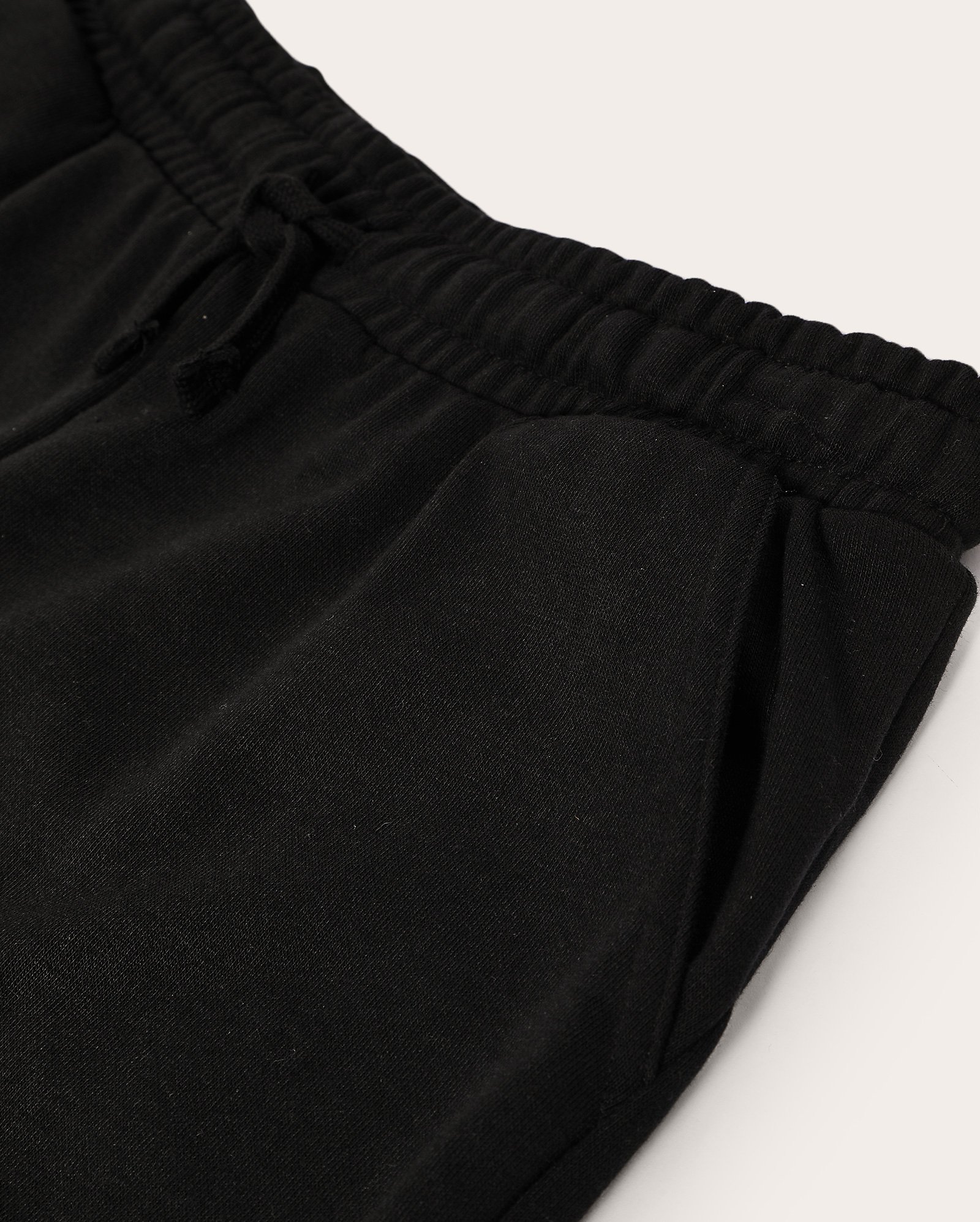 Bermuda de moletom juvenil cós elástico reta lisa - Preto
