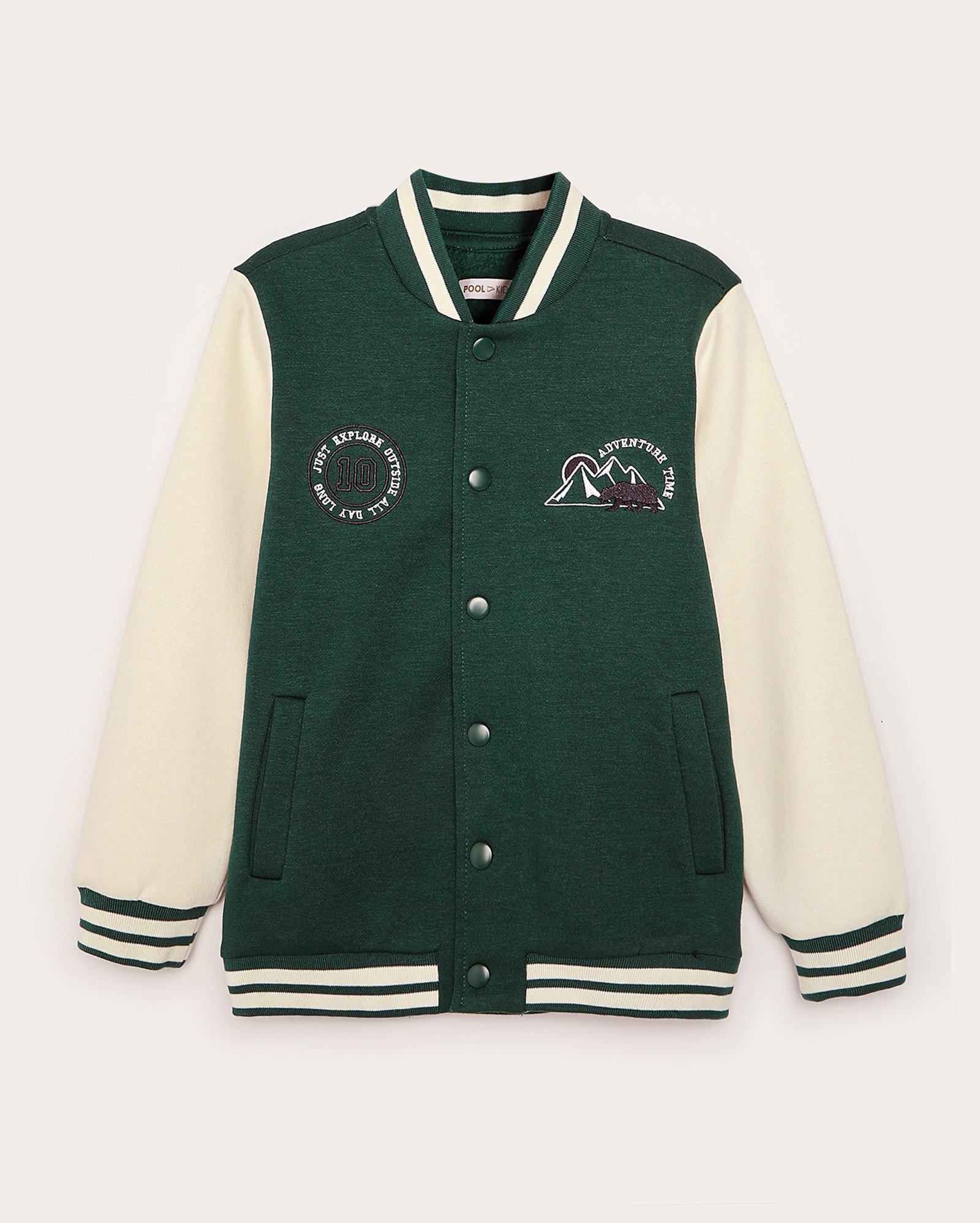 Jaqueta infantil college com felpa adventure time 4-10A verde | Pool Kids