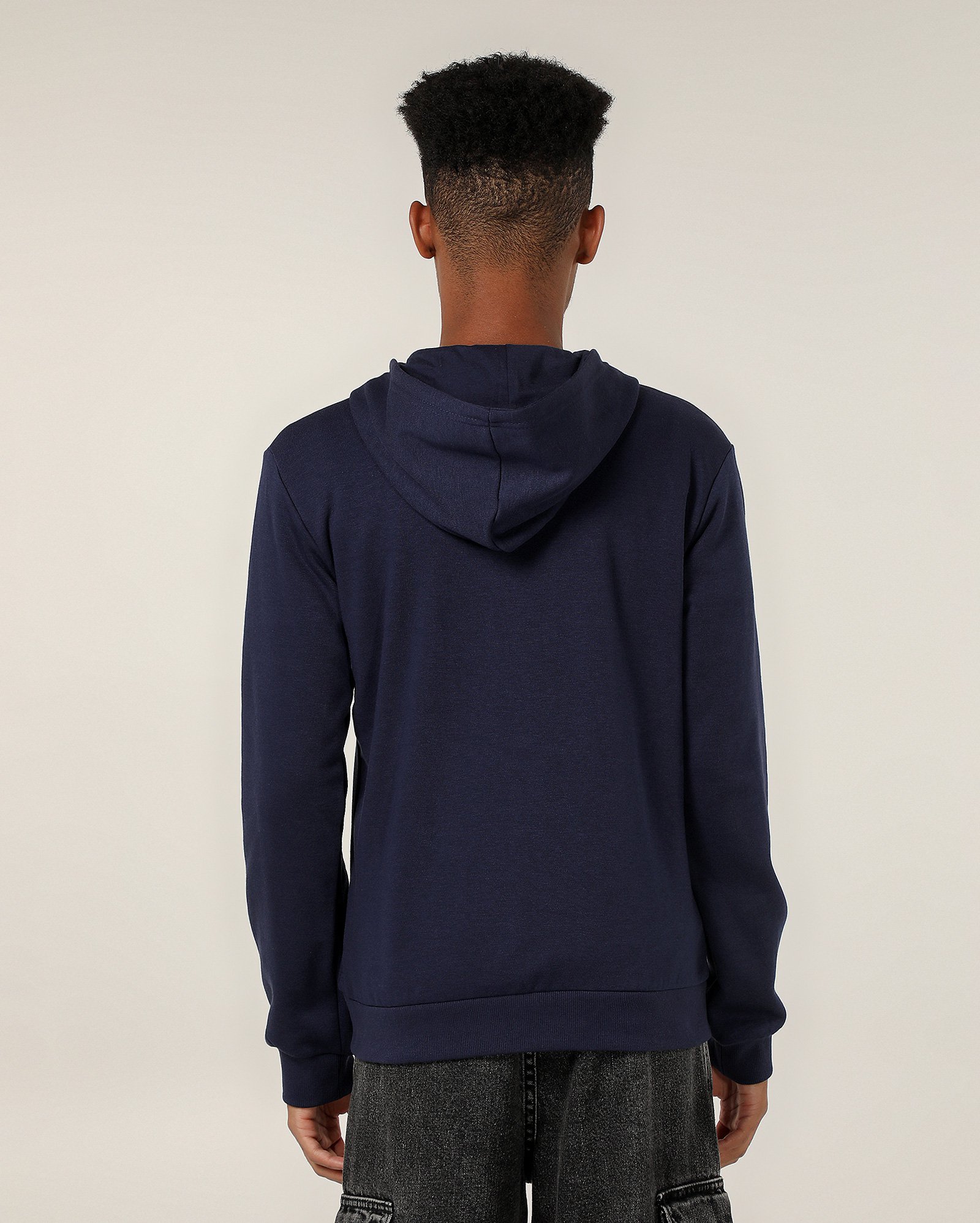 Blusa de moletom juvenil aberta com capuz e felpa - Azul Escuro | Pool