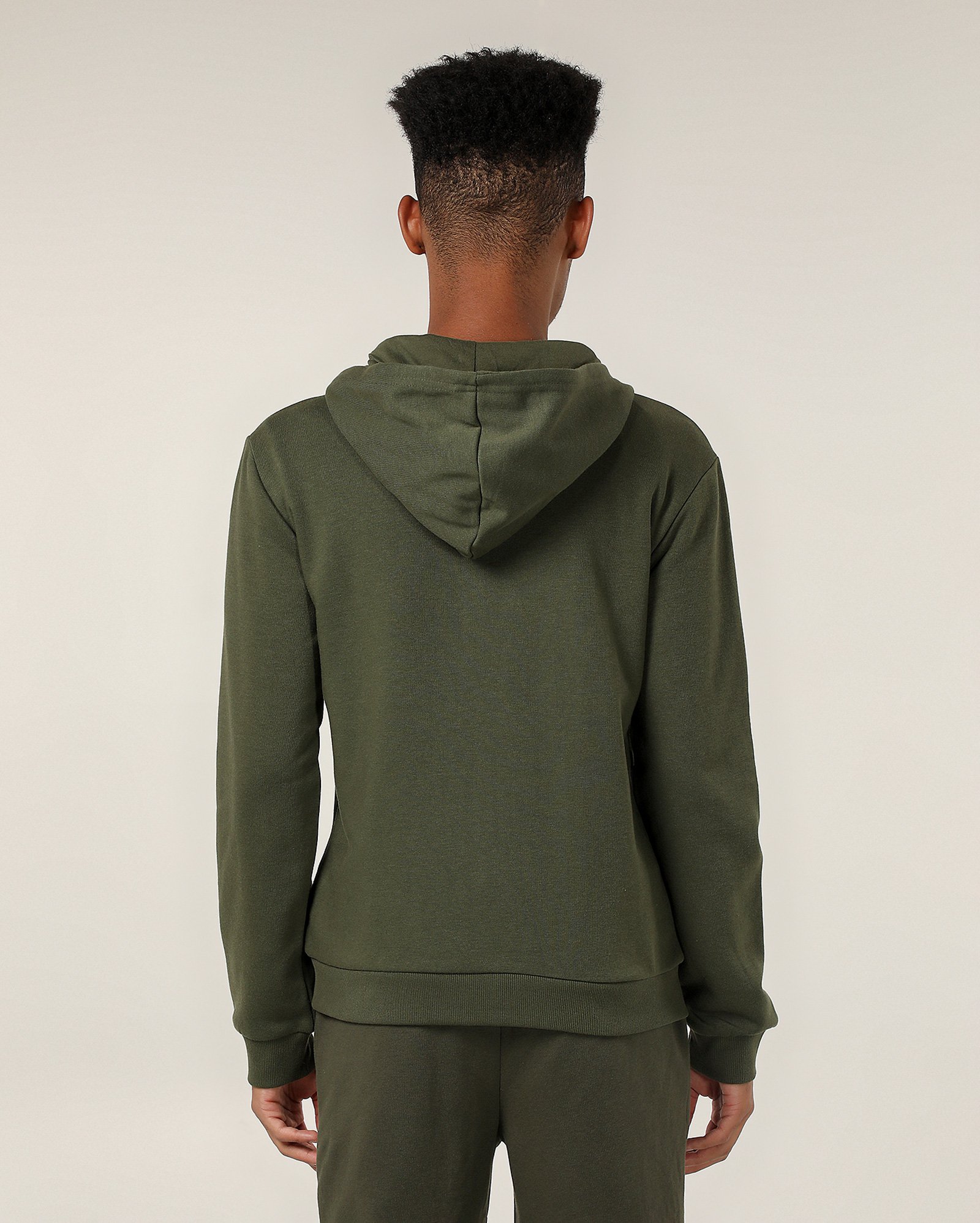 Blusa de moletom juvenil aberta com capuz e felpa - Verde Escuro | Pool