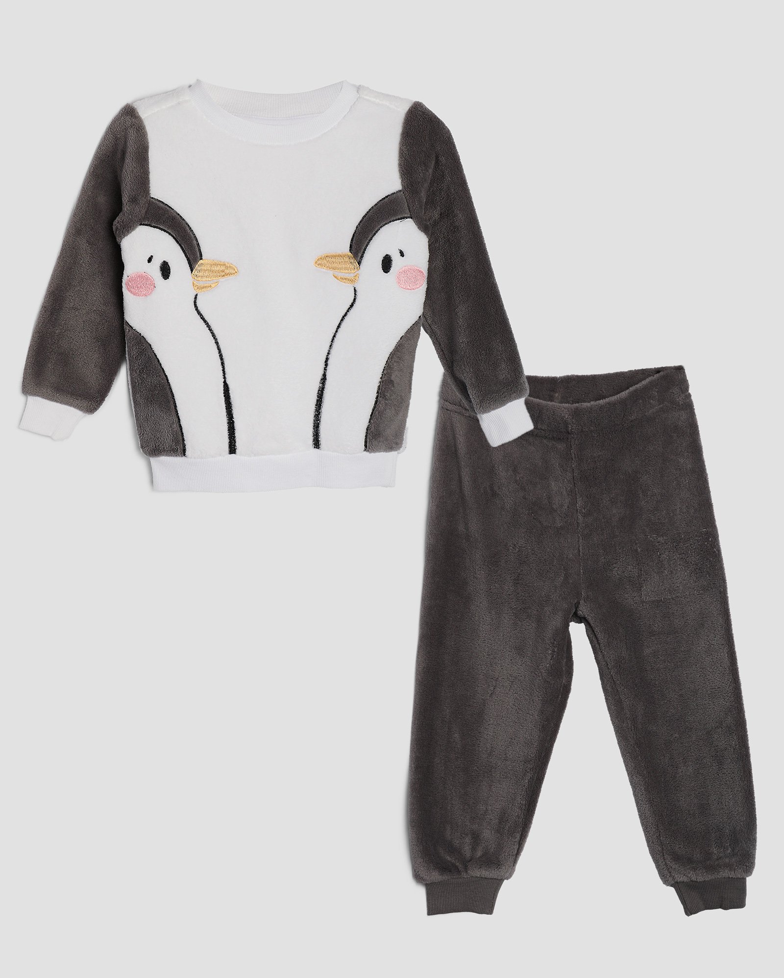 Pijama longo infantil de fleece pinguins 1-4A branco | Accessori by Riachuelo