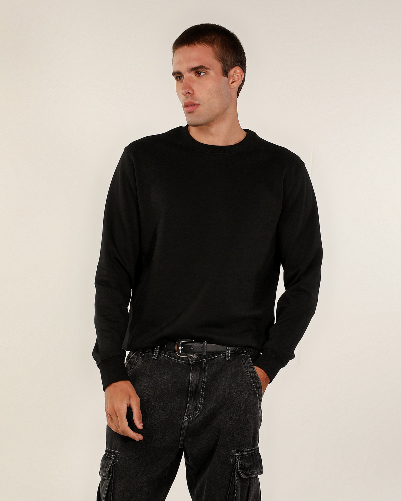 Blusa de moletom masculina com felpa - Preto | Pool Basics