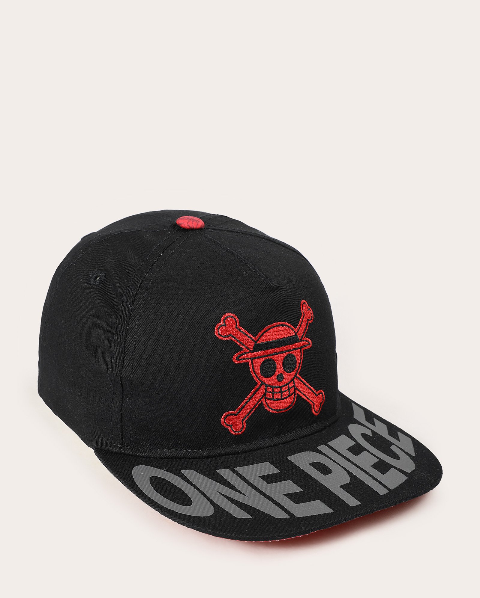 Boné infantil aba reta lettering preto | One Piece