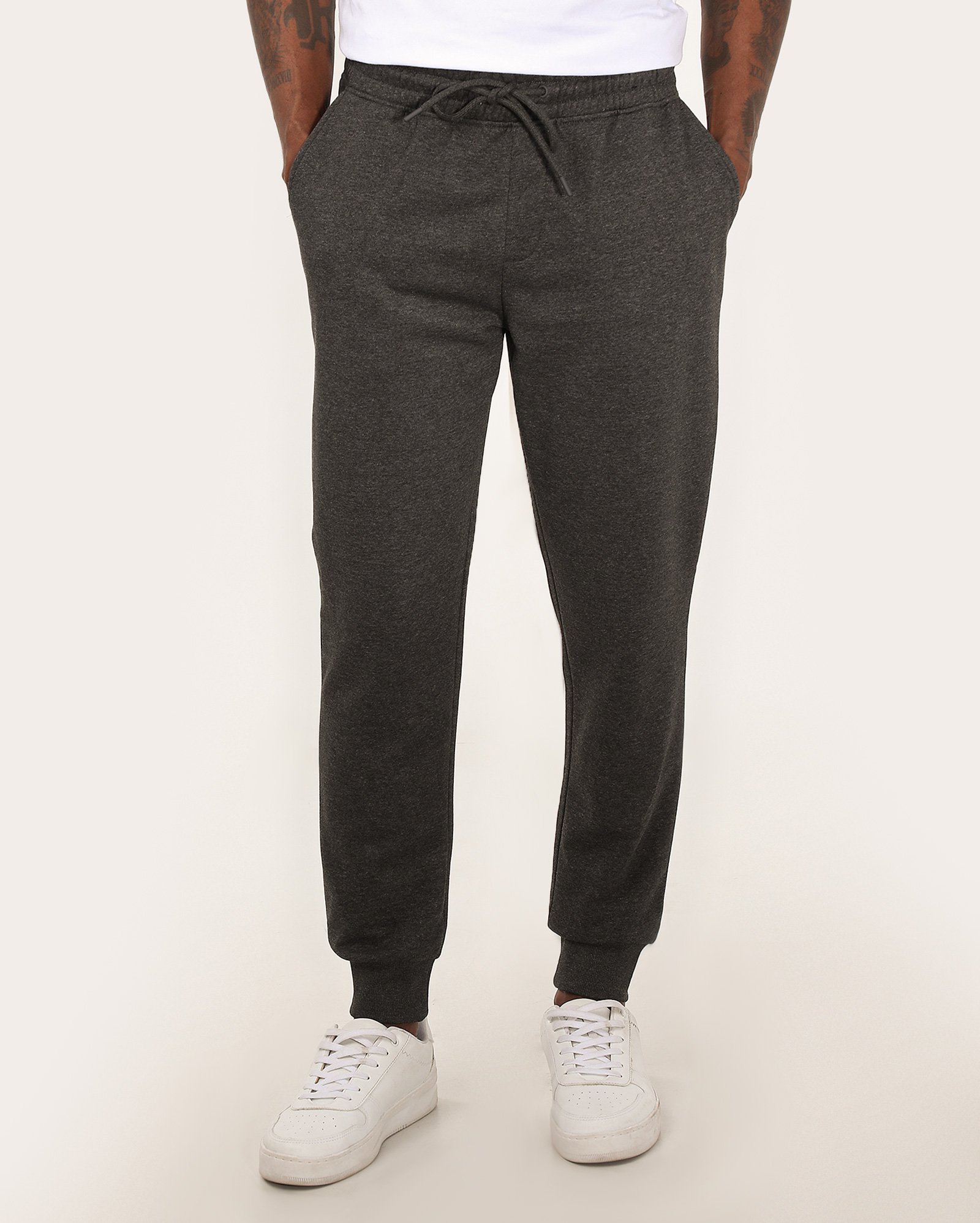 Calça de moletom masculina jogger com felpa cinza | Pool