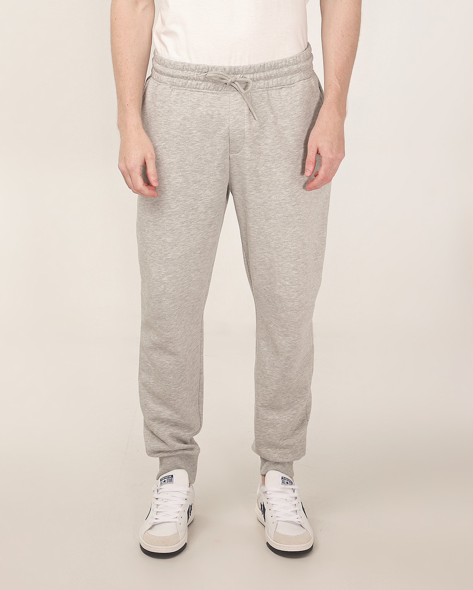 Calça de moletom masculina jogger com felpa cinza | Pool Basics