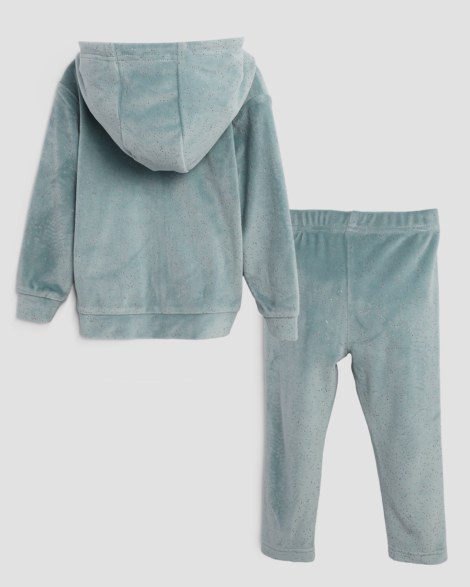 Conjunto longo infantil 2 peças veludo brilhoso bordado 1-4A azul | Pool Kids