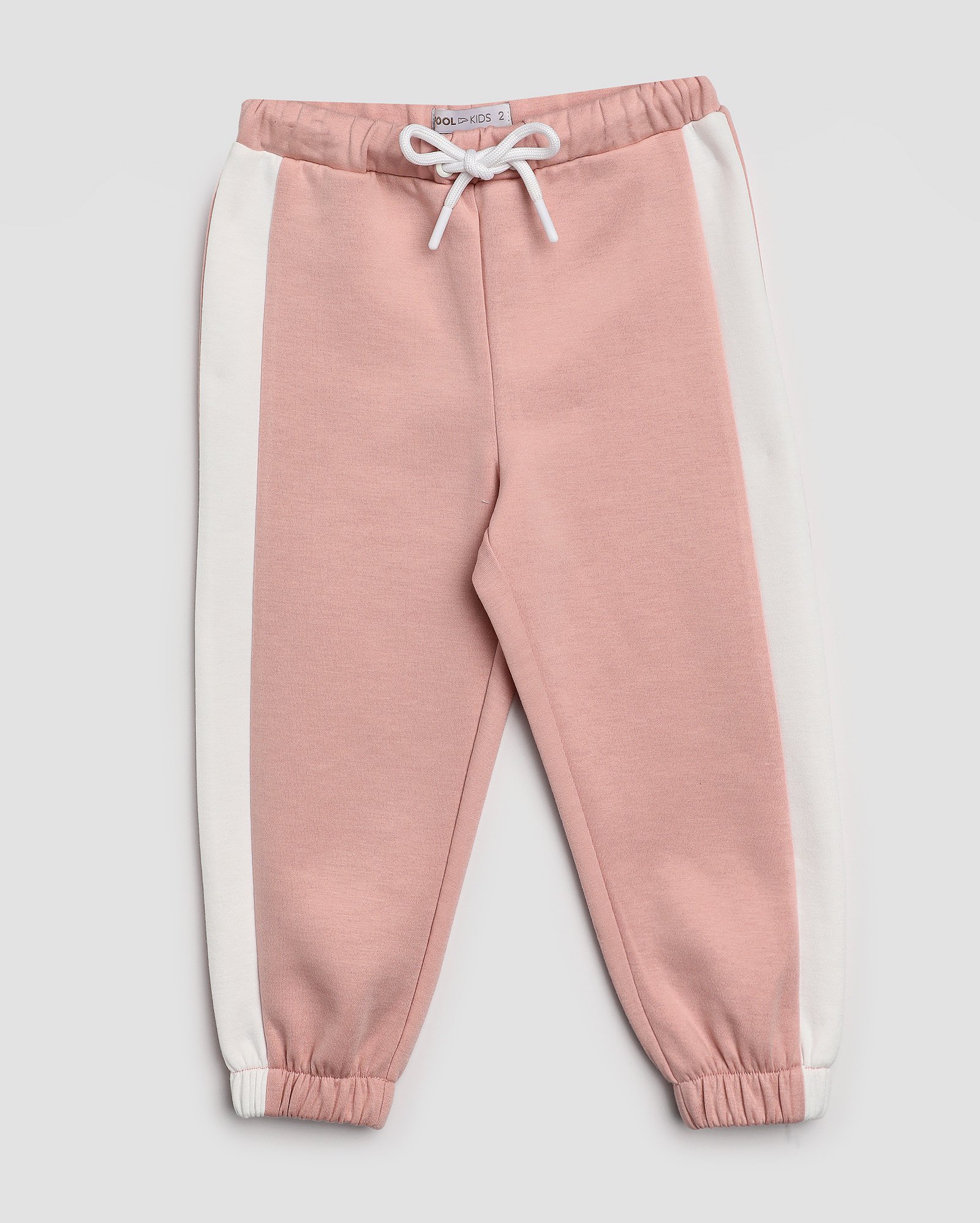 Calça de moletom infantil jogger mescla com faixa 1-4A - Rosa Claro | Pool Kids