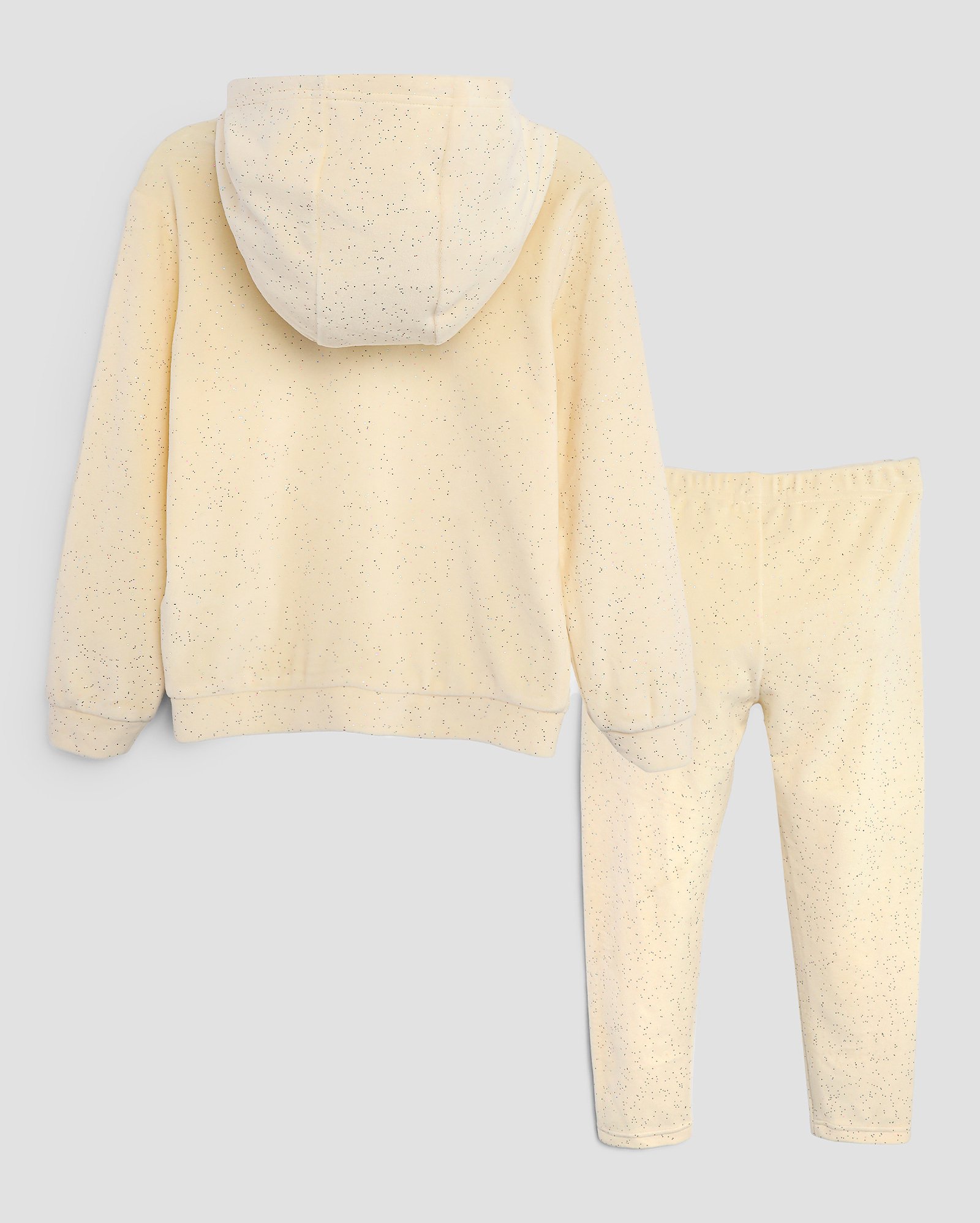 Conjunto longo infantil 2 peças fleece brilhoso 4-10A - Bege Claro | Pool Kids