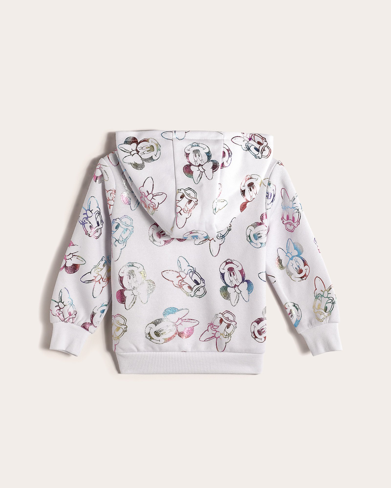 Blusa de moletom infantil com capuz e felpa Minnie e Margarida 1-4A branca | Disney