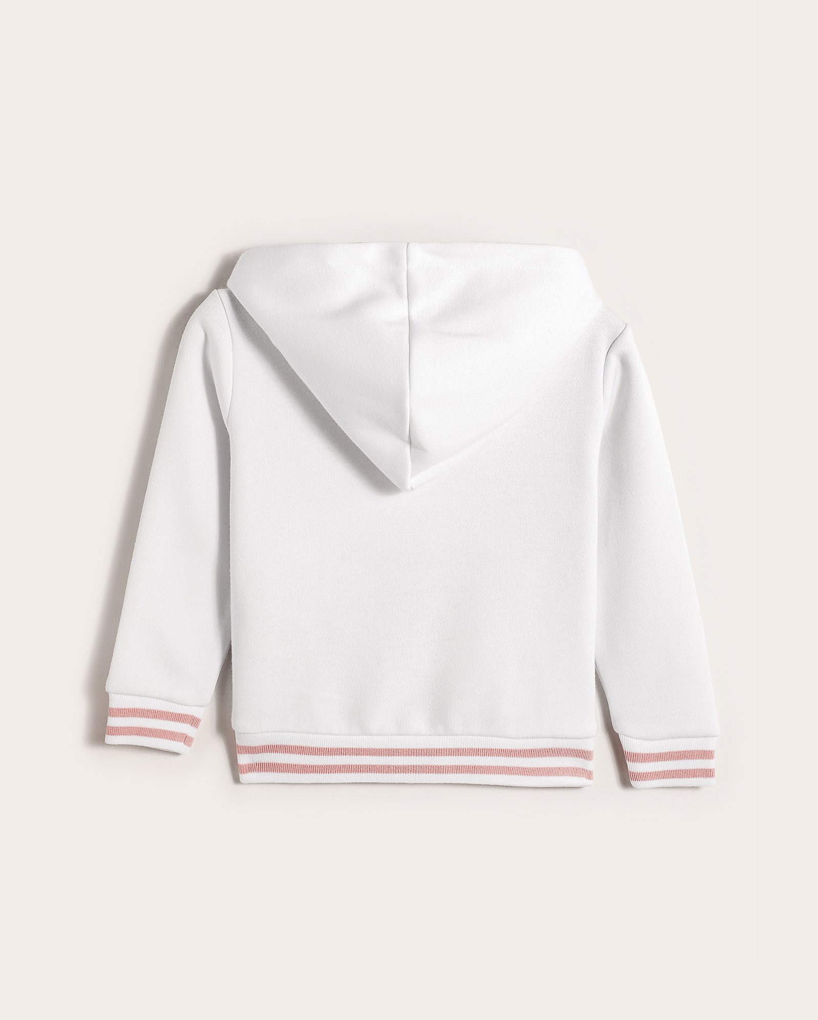 Blusa de moletom infantil com capuz arco-íris paetê 1-4A branca | Pool Kids