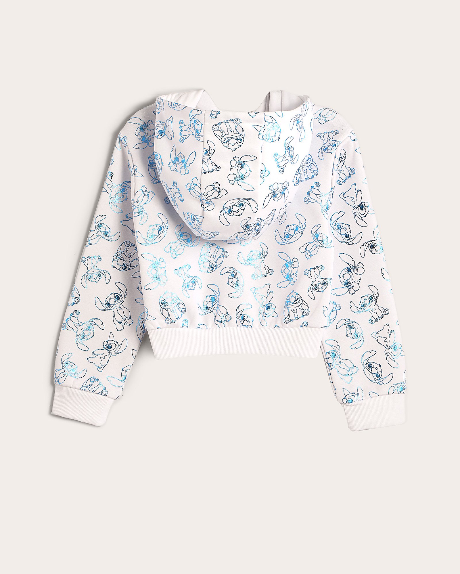 Blusa de moletom infantil com capuz Stitch 4-10A branco | Disney