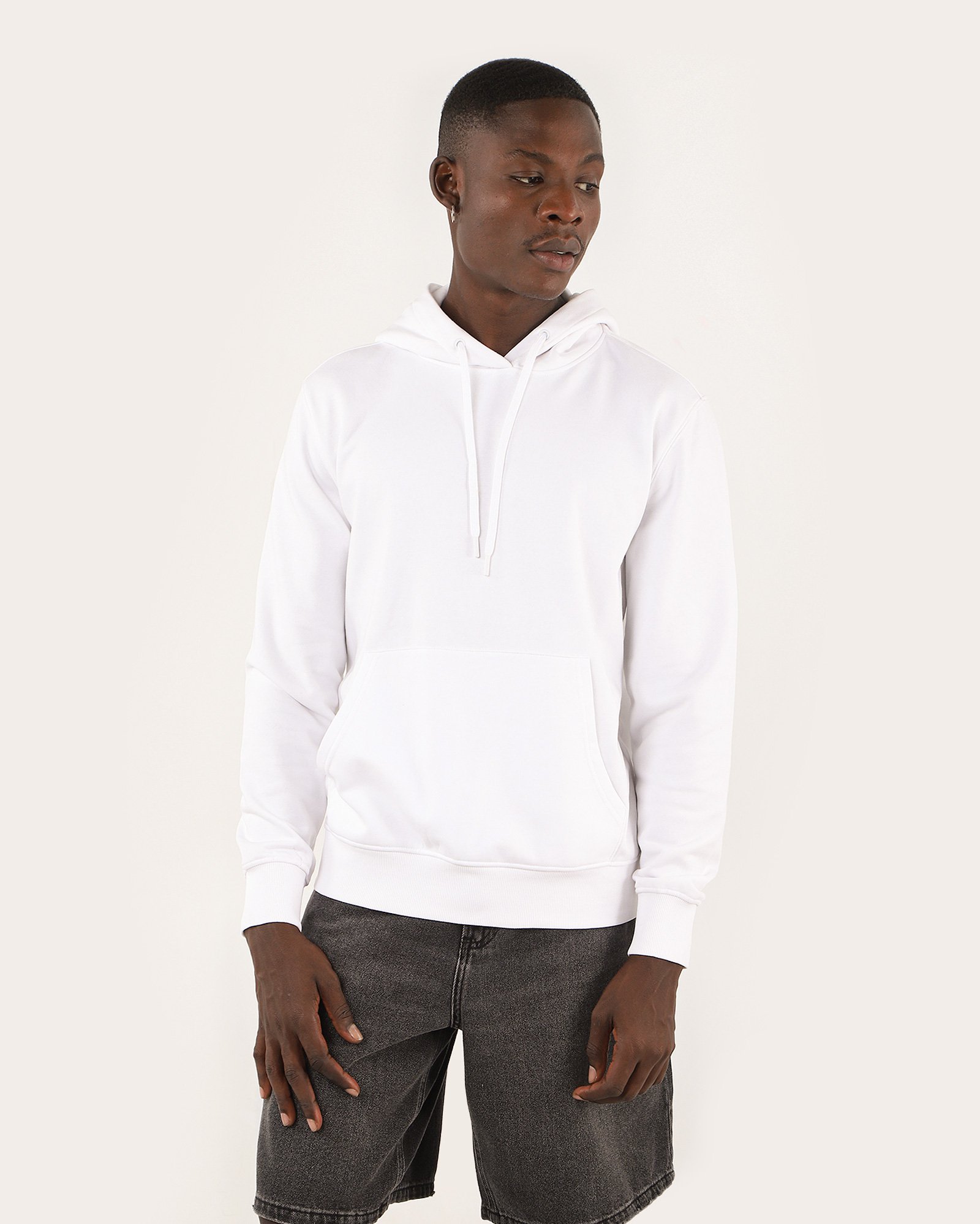 Blusa de moletom masculina regular com felpa e capuz branca | Pool Basics