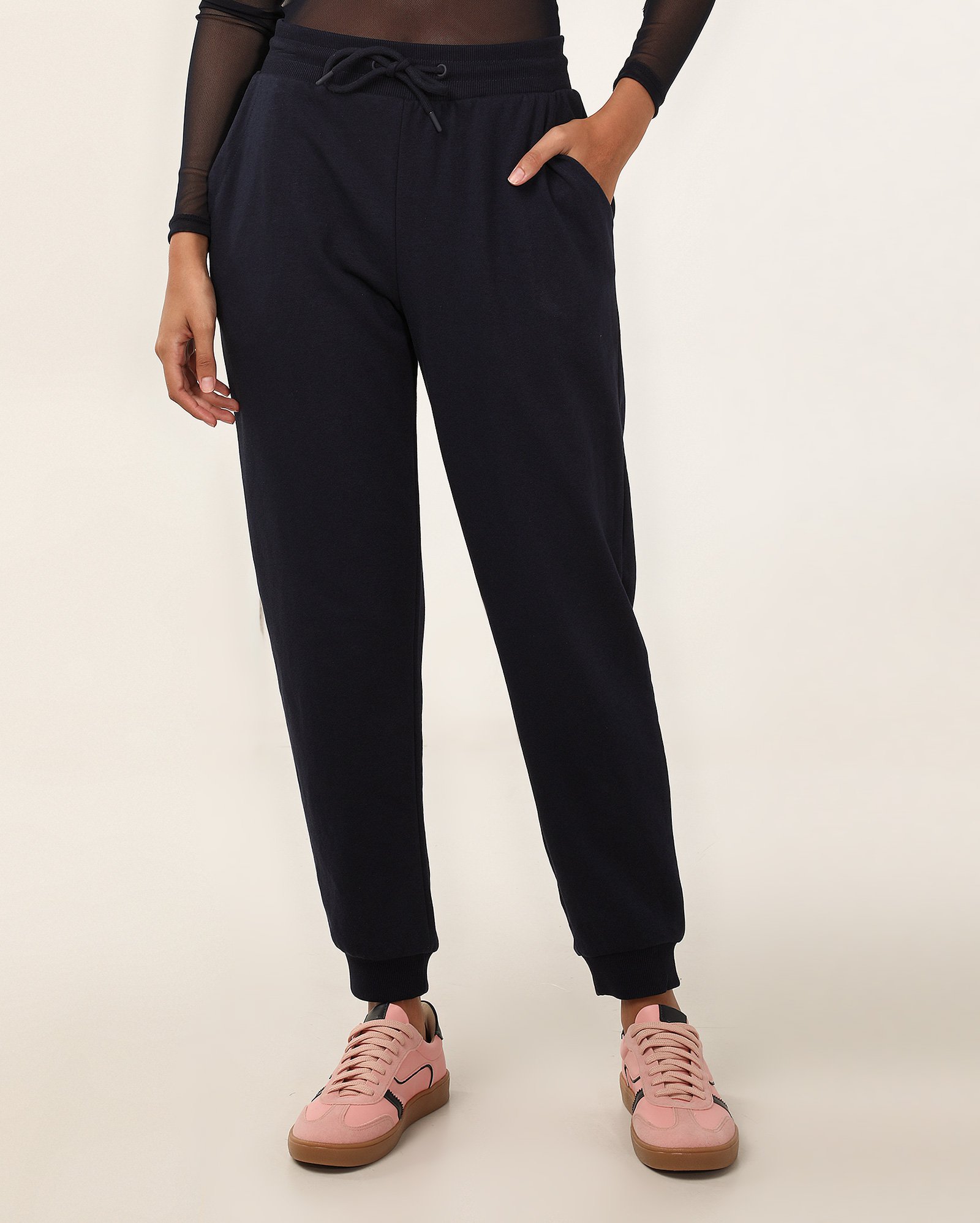 Calça de moletom feminina Lucyla jogger - Azul Escuro | Pool Basics