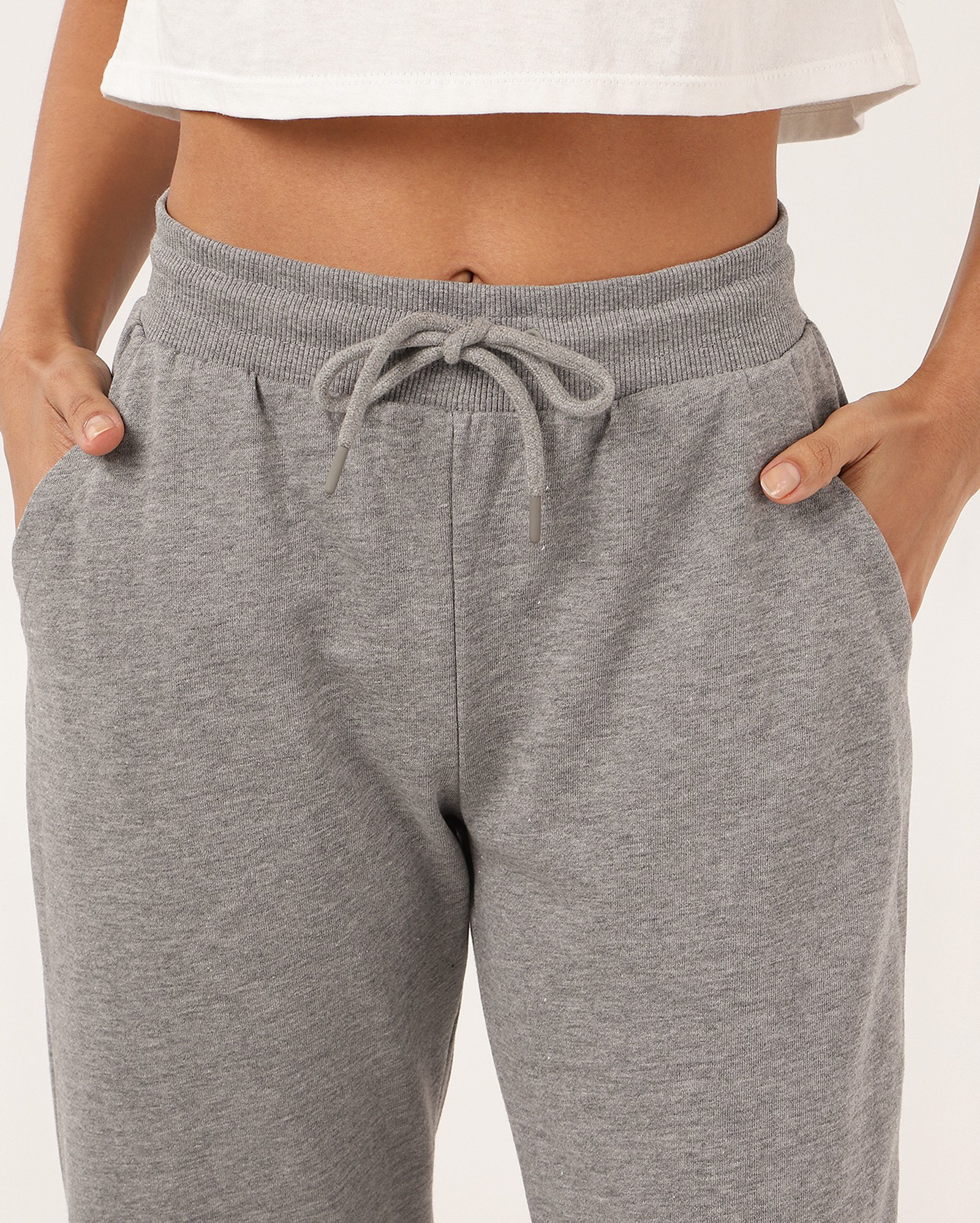 Calça de moletom feminina Lucyla jogger - Cinza Mescla | Pool Basics