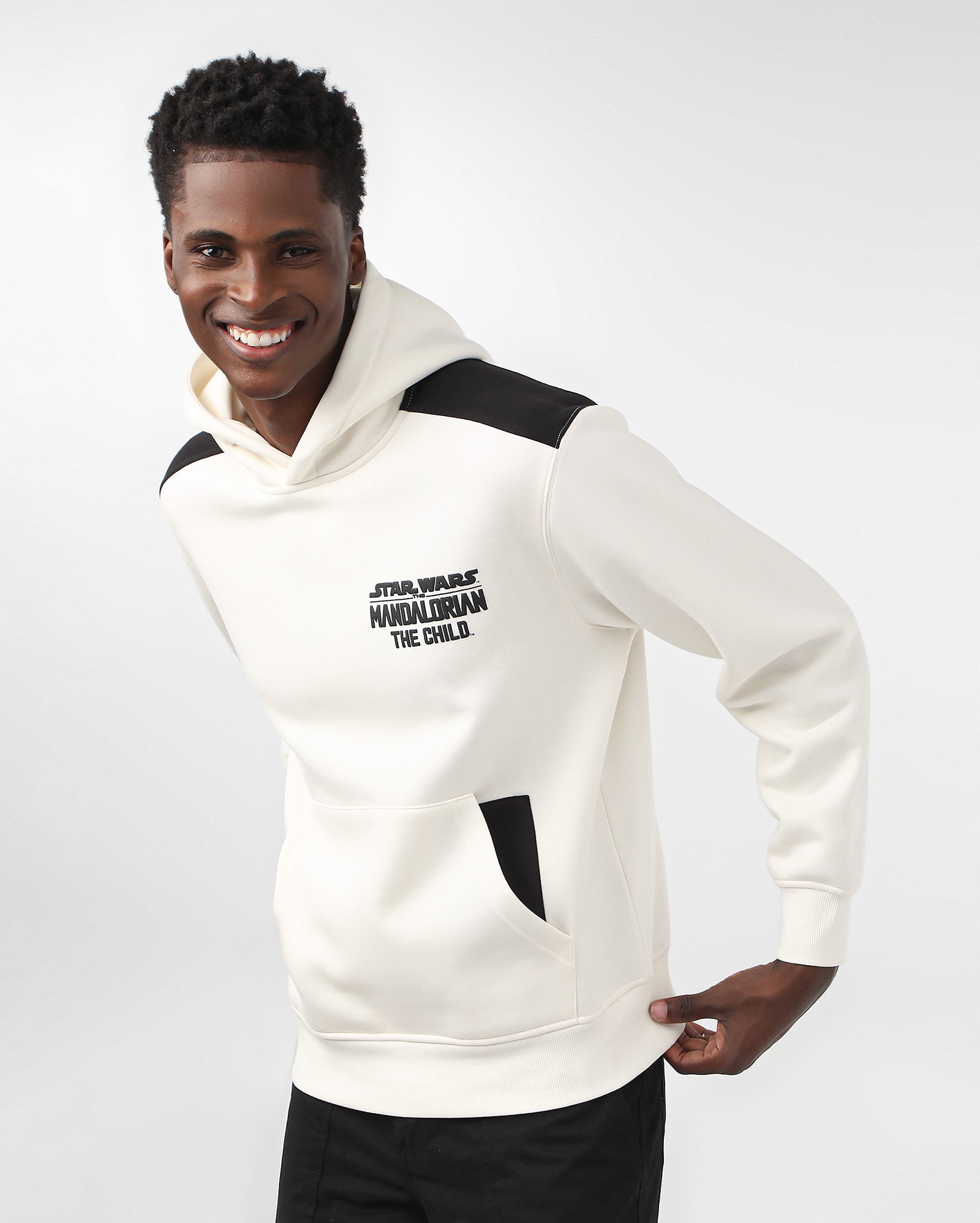 Blusa de moletom masculina Grogu branca | Star Wars