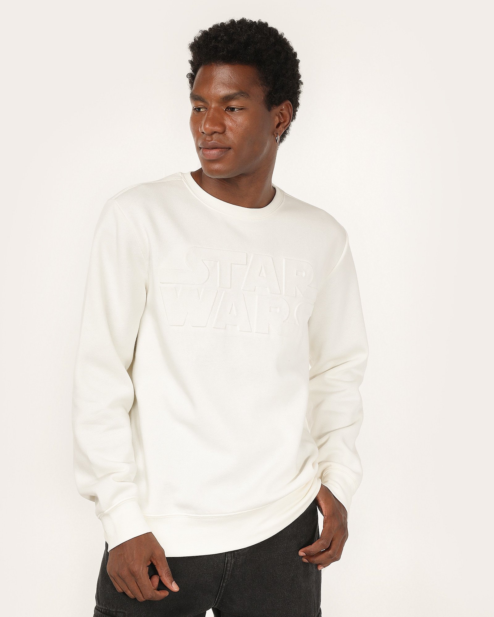 Blusa de moletom masculina com felpa branca | Star Wars