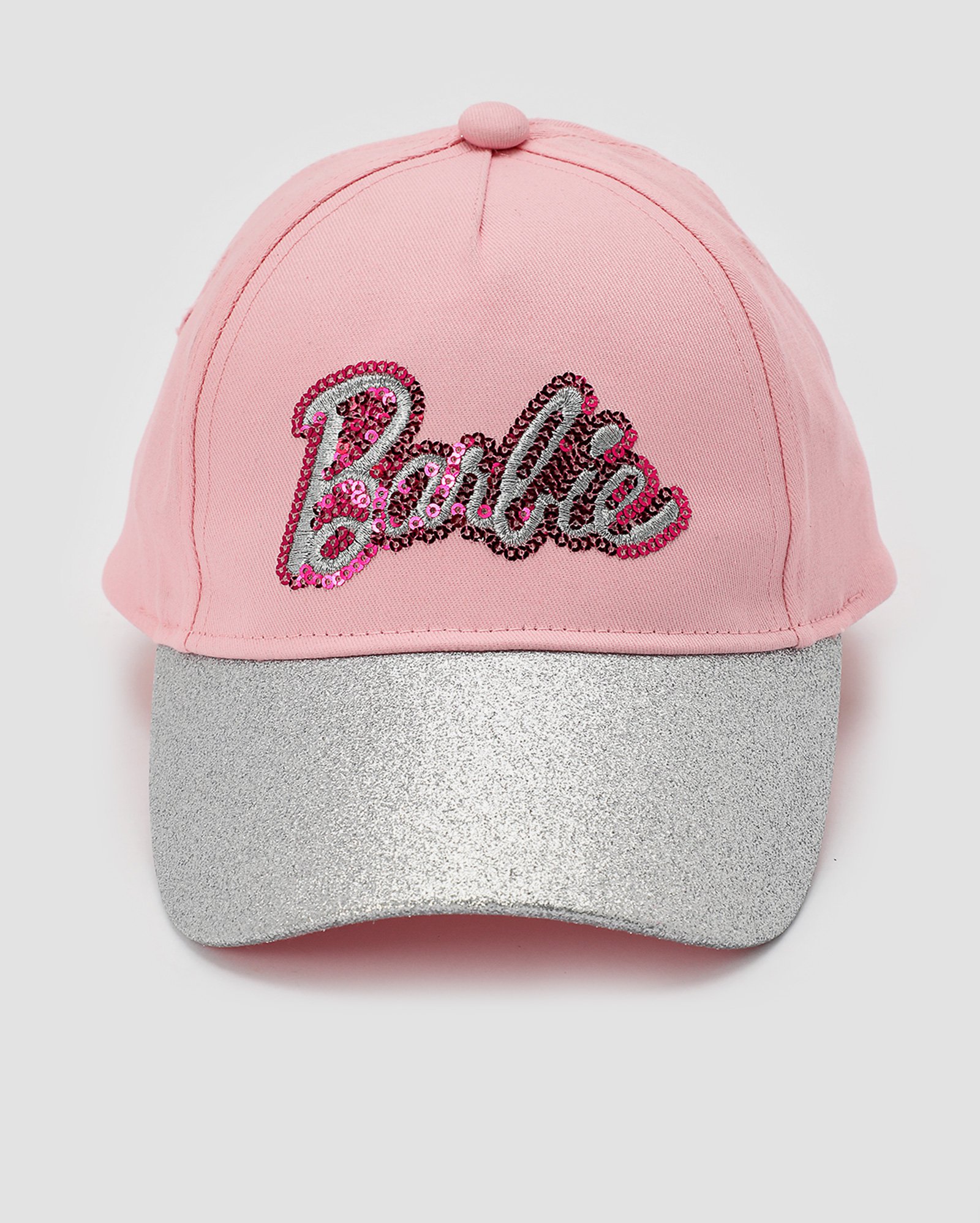 Boné infantil aba curva bordado Barbie com glitter rosa | Mattel