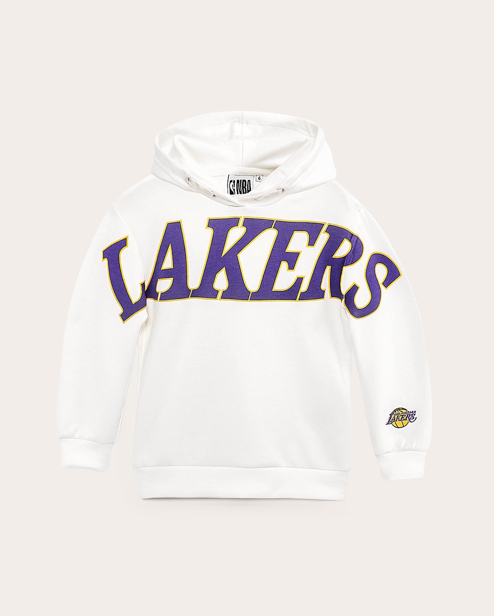 Blusa de moletom infantil viscose Lakers com capuz 4-10A branca | NBA