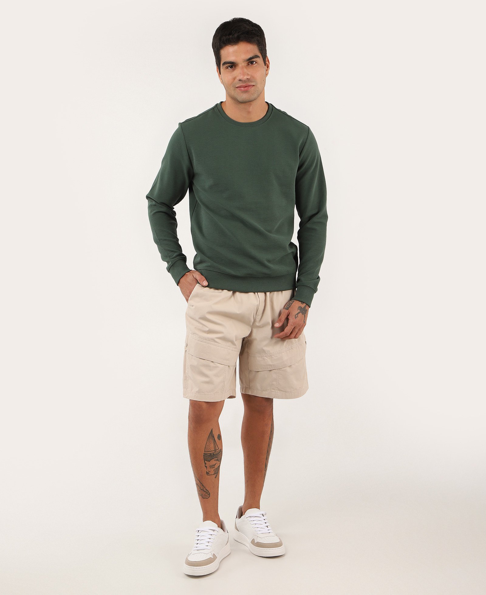 Blusa de moletom masculina gola careca verde | Pool