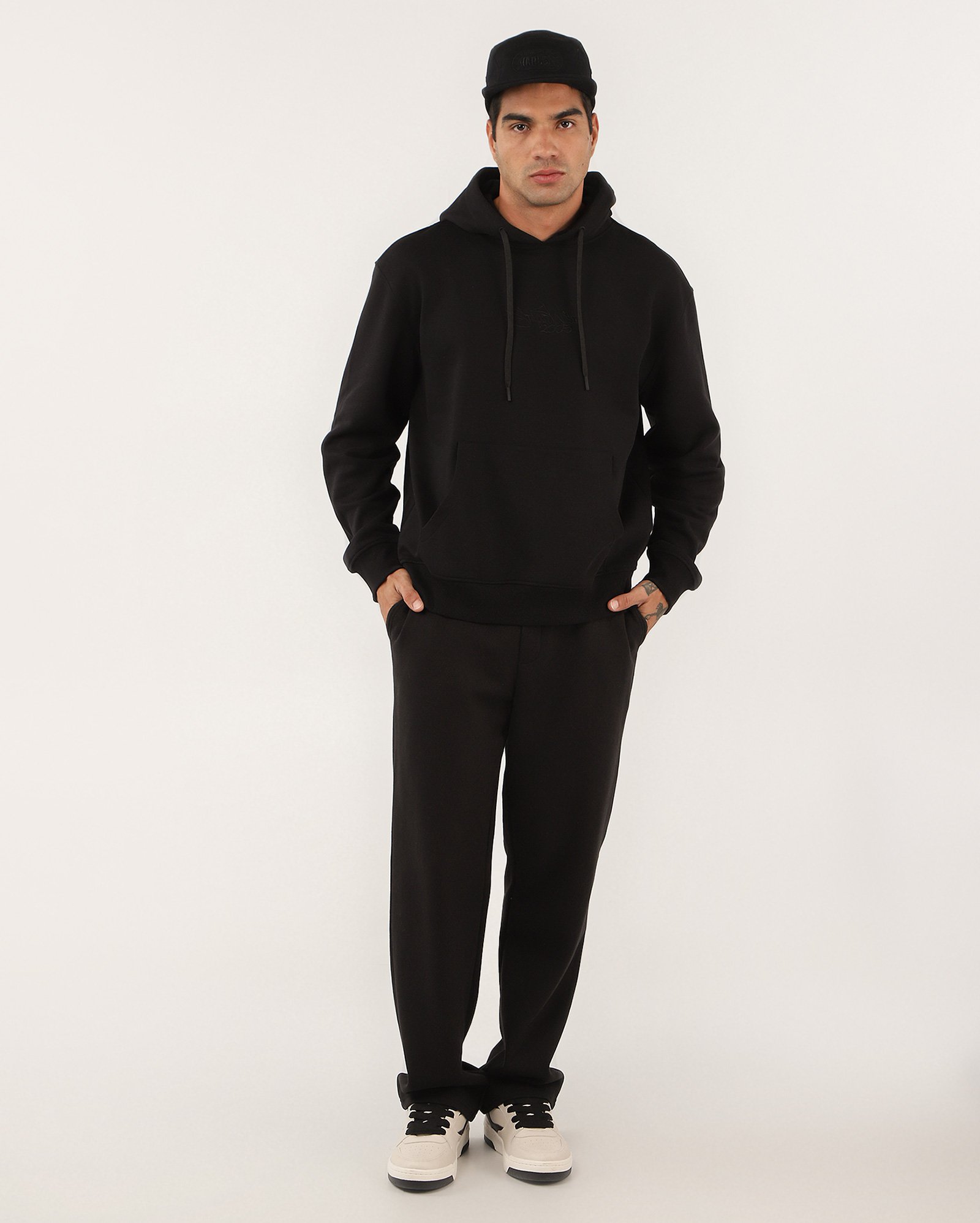 Blusa de moletom masculina canguru com felpa NYC - Preto | Pool