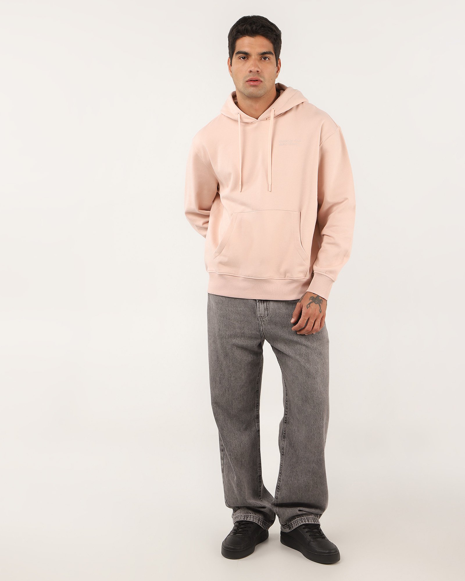 Blusa de moletom masculina canguru com felpa NYC - Rosa Claro | Pool